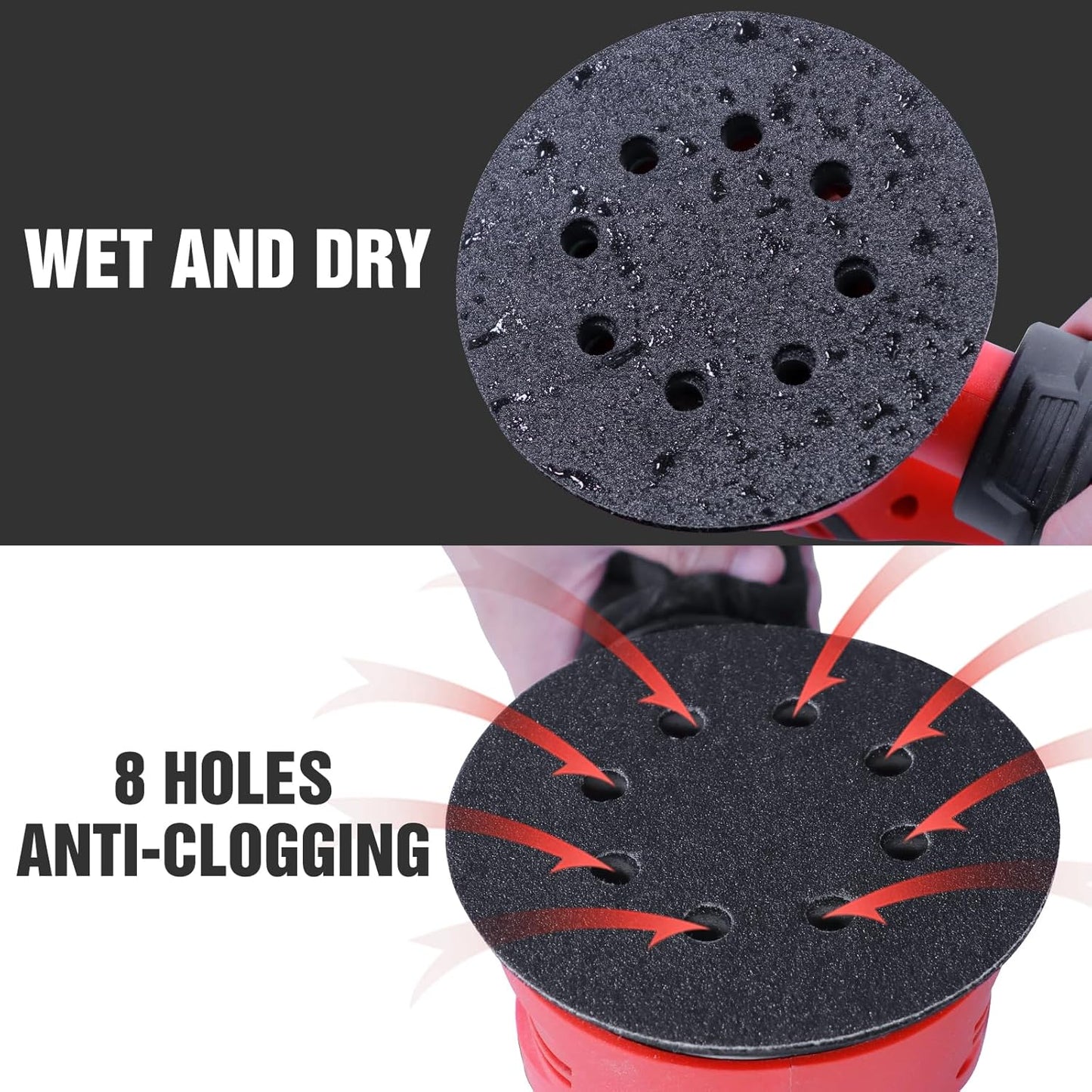 100 Pcs 5 inch Wet Dry Sanding Discs Grit 3000 Hook and Loop 8 Hole Silicon Carbide Orbital Sander Sandpaper