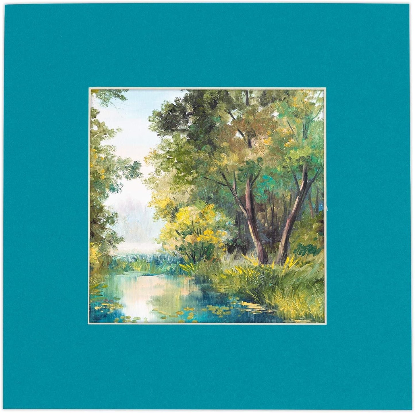 8x10 Mat Bevel Cut for 5x8 Photos - Acid Free Teal Blue Precut Matboard - For Pictures, Photos, Framing - 4-ply Thickness