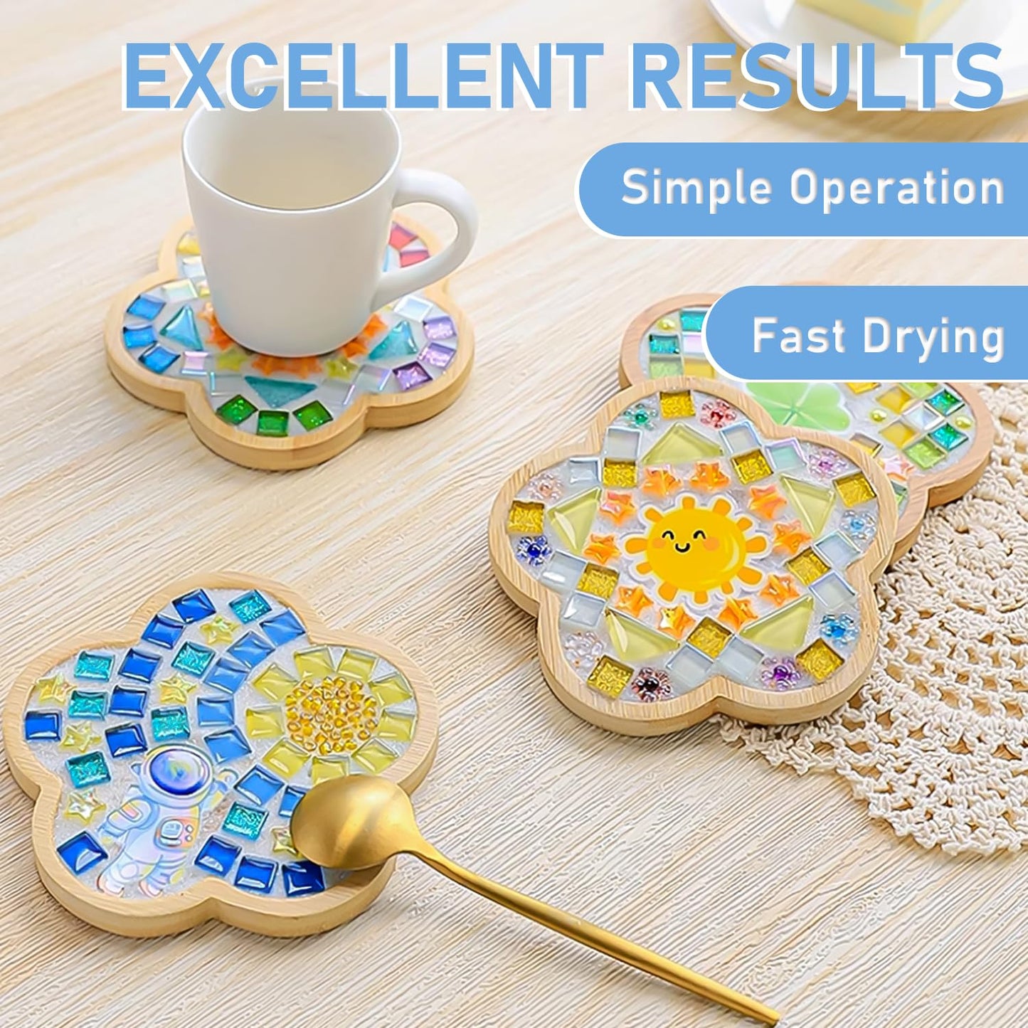 Mosaic Crystal Grout, Mosaics Tile Tools, Mosaic Tile Accessories – Essential for Handmade Grouting and Perfect for DIY Craft Projects (White, 17.6oz)