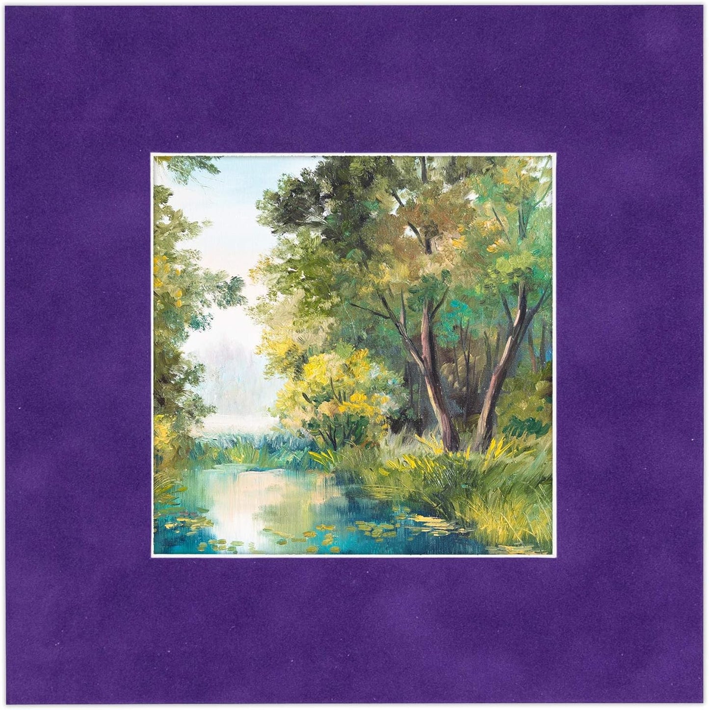 Poster Palooza 8.5x11 Mat Bevel Cut for 7x9 Photos - Acid Free Purple Crocus Suede Precut Matboard - For Pictures, Photos, Framing - 4-ply Thickness