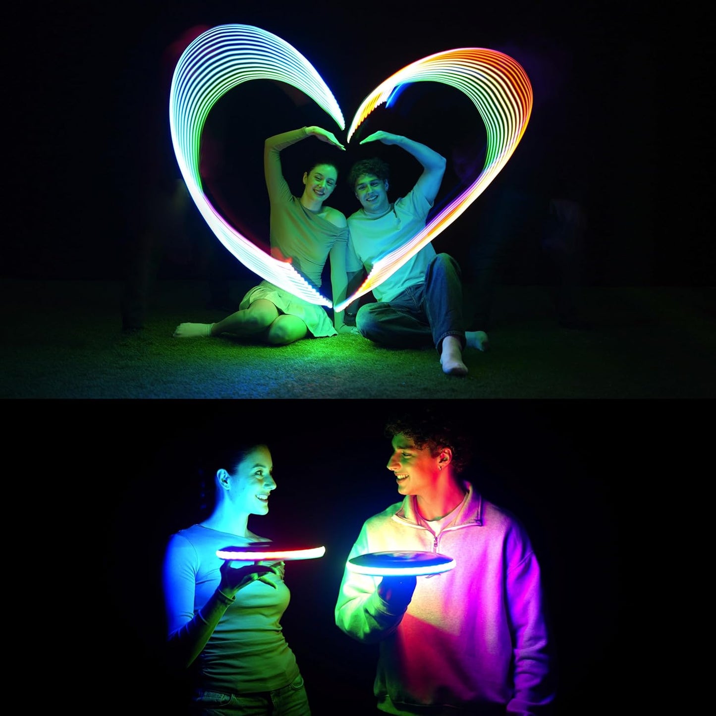 TOSY Flying Disc - 16 Million Colors RGB or 36 LEDs, Extremely Bright, Smart Modes, Camping Essentials for Teens/Kids/Adults/Men/Boys/Girls, Auto Light Up, Rechargeable, Waterproof, 175g