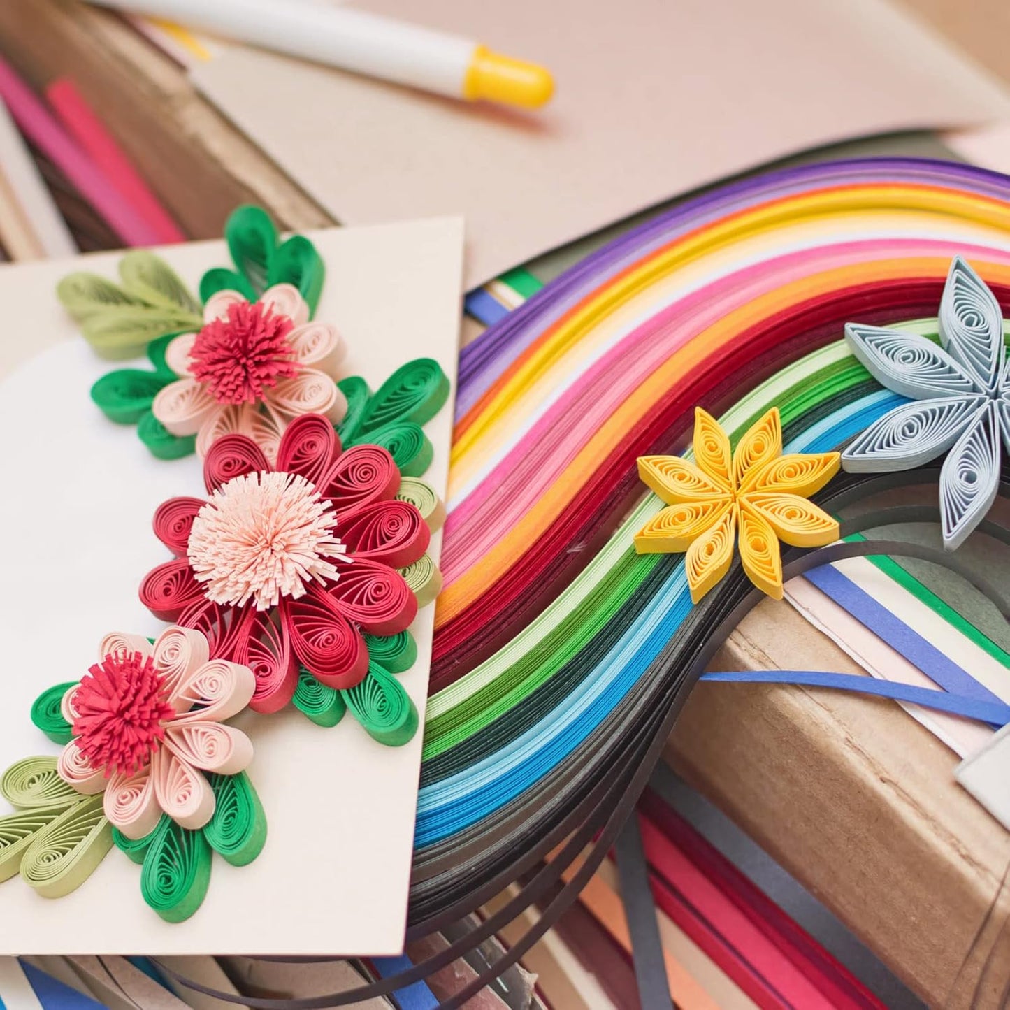 PATIKIL 600pcs Quilling Strips Paper 1/8"(3mm) 39cm Origami Paper Quilling Strip for Art DIY Hand Craft Christmas, Orange
