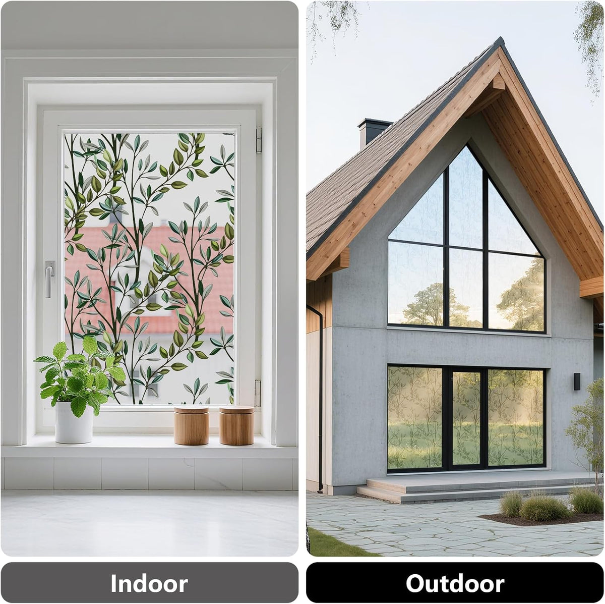 NINETREX One Way Window Privacy Film, Daytime Privacy Static Cling Sun Blocking Anti UV Reflective Window Tint for Home and Office 17.5 x 157.4 inches, Silver Leaf