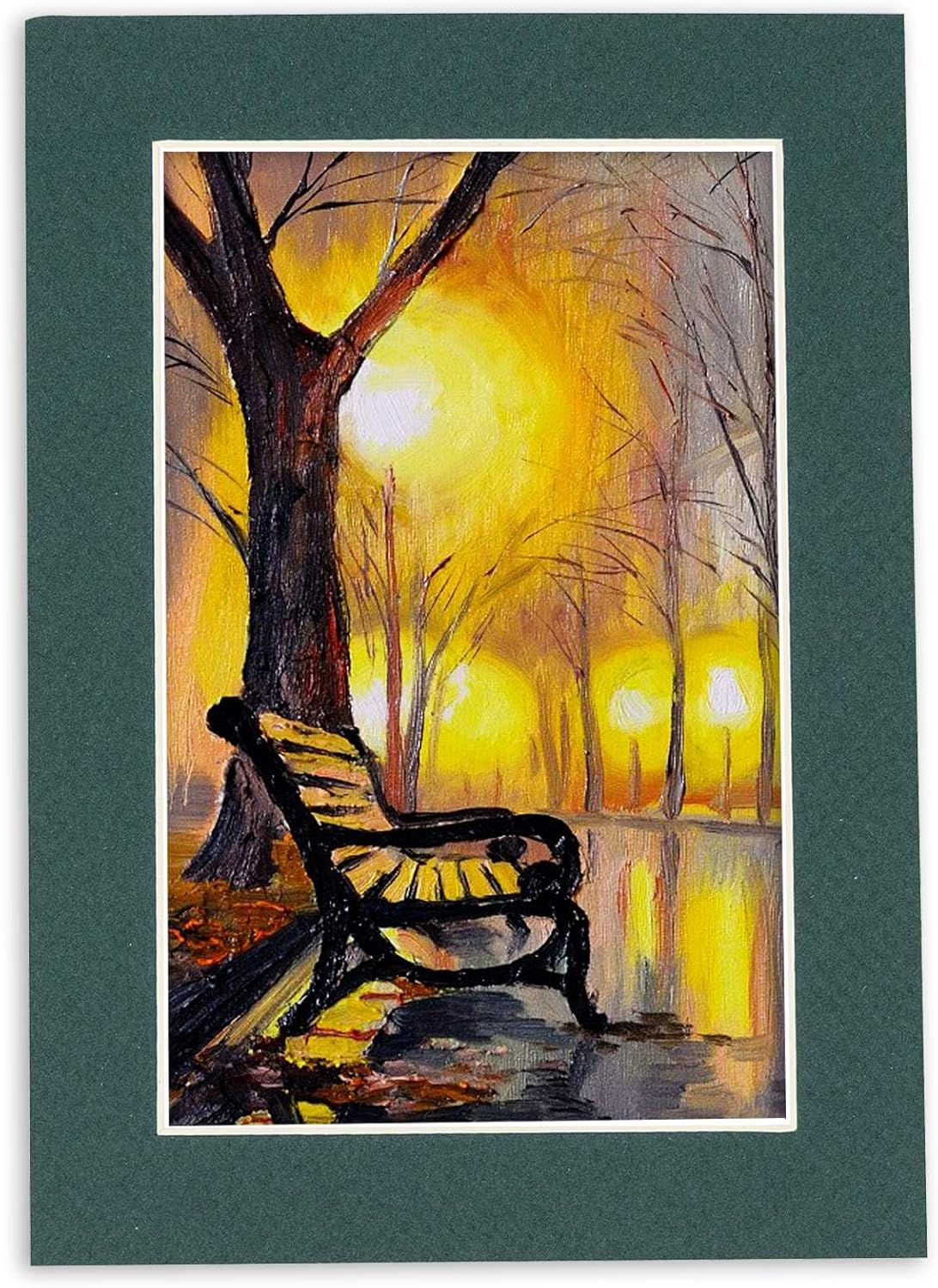 Poster Palooza 8x10 Mat Bevel Cut for 5.5x8.5 Photos - Acid Free Forest Green Precut Matboard - For Pictures, Photos, Framing - 4-ply Thickness