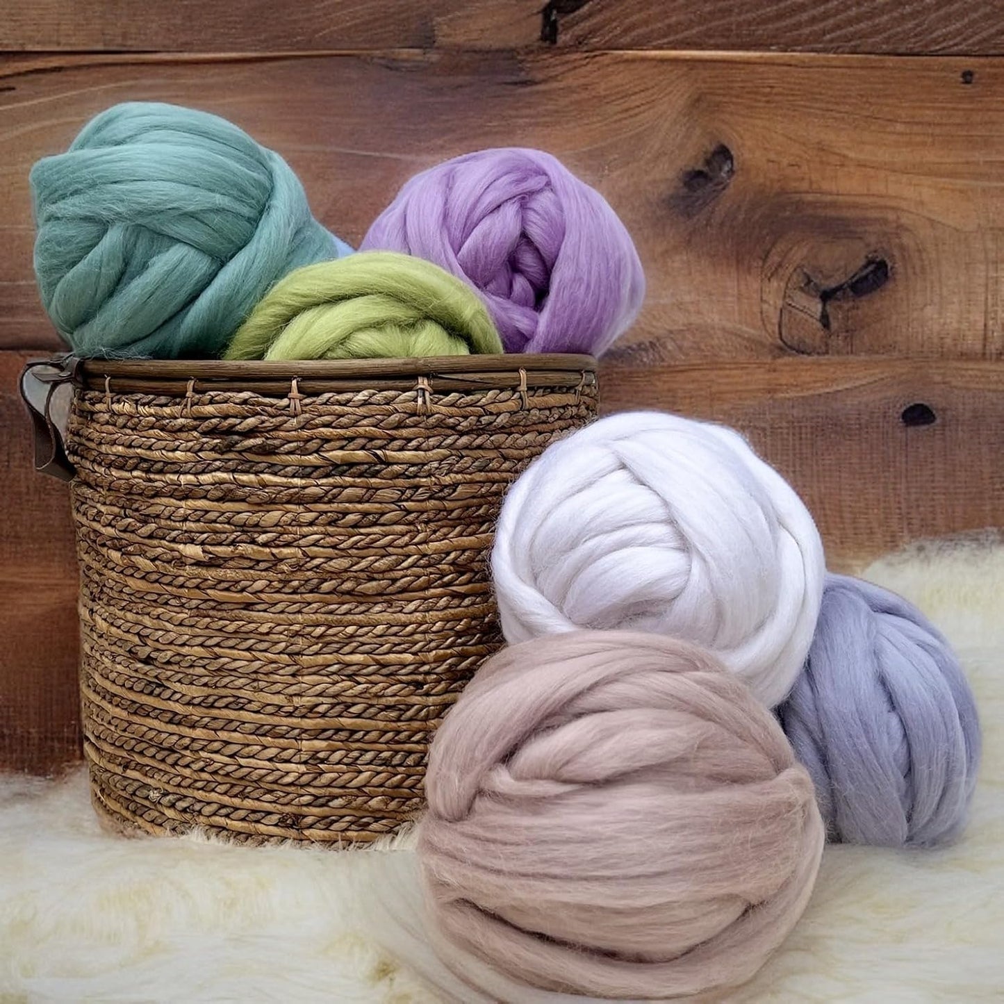 Revolution Fibers Dyed Corriedale Wool | 8 Ounces of Premium Combed Wool Top | 26 Micron, 100% Pure Corriedale Wool Roving, Ethically Sourced (Heather Purple)