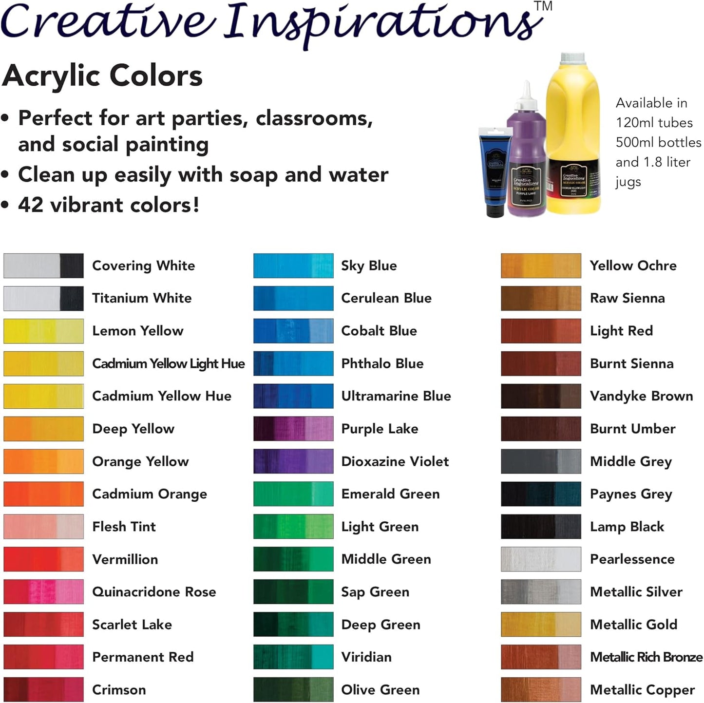 Creative Inspirations Acrylic Paint - Emerald Green - 120 mL Tube - Smooth & Creamy Consistency, Vibrant Pigmentation, Great Coverage for Artists - Clean Up with Soap & Water