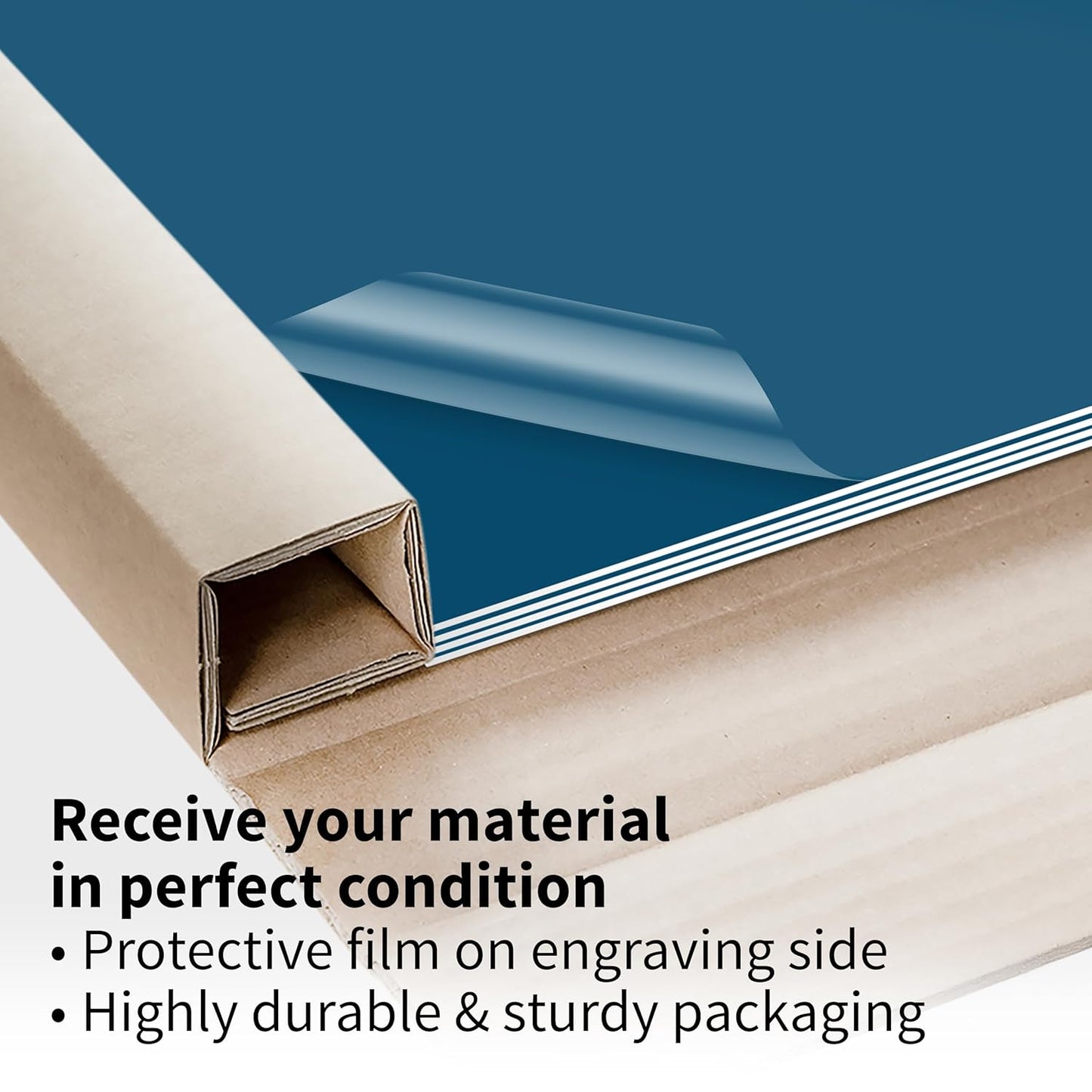 Trotec TroLase | 12"x20"x1/8", 4 Pcs | Blue/White | 2 Ply | Modified Acrylic | Laser Engraving Double Color Plastic Sheet | Engraving Blanks for Laser, Saw, Guillotine | Made in USA