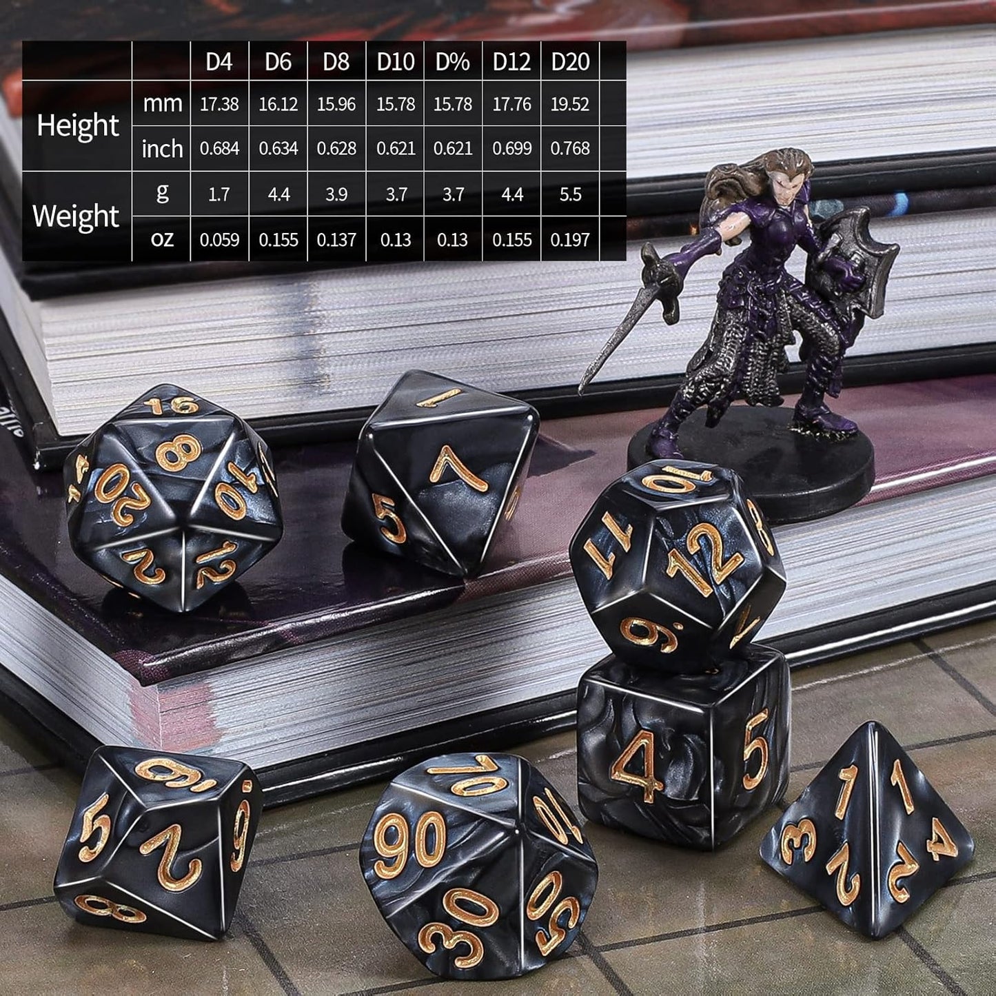 CiaraQ DND Dice Sets - 26 X 7 Polyhedral Dice (182pcs) with a Large Drawstring Bag Great for Dungeons and Dragons, Role Playing Table Game.