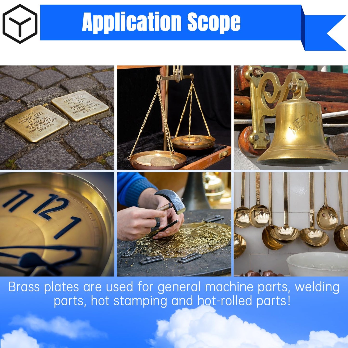 Brass Sheet,2" x 4"-18 Gauge(1mm) Thickness,99.9% Pure Brass Plates for DIY, Jewelry, Electrical, Repair, Industrial(2 Pac)