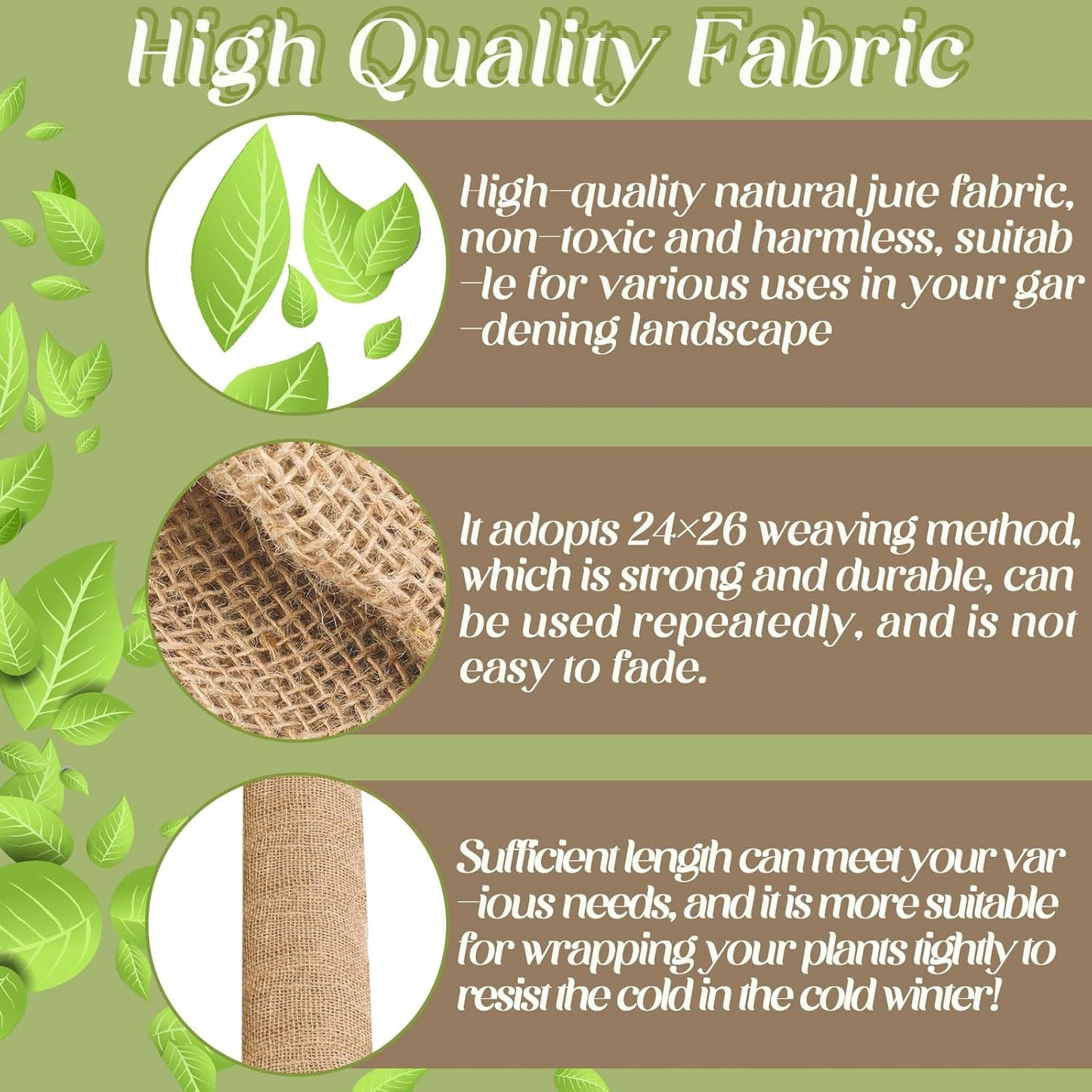 Buryeah 60 Inch x 33 ft Burlap Fabrics Roll Natural Jute Burlap Tree Wraps Protector Winter Frost Plant Blankets Cloth Weed Barrier Fabric Garden Plants for Winter Outdoor Trees Shrubs Party