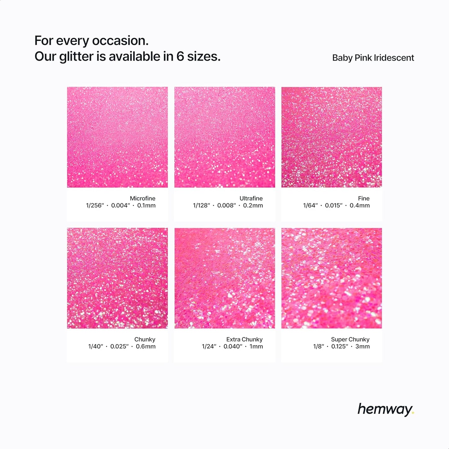 Hemway Polyurethane & Epoxy Resin Glitter 100g / 3.5oz Metallic Crystal Flake Additive for Flooring Jewelry Tumblers Glass Pigment - Microfine (1/256" 0.004" 0.1mm) - Baby Pink Iridescent