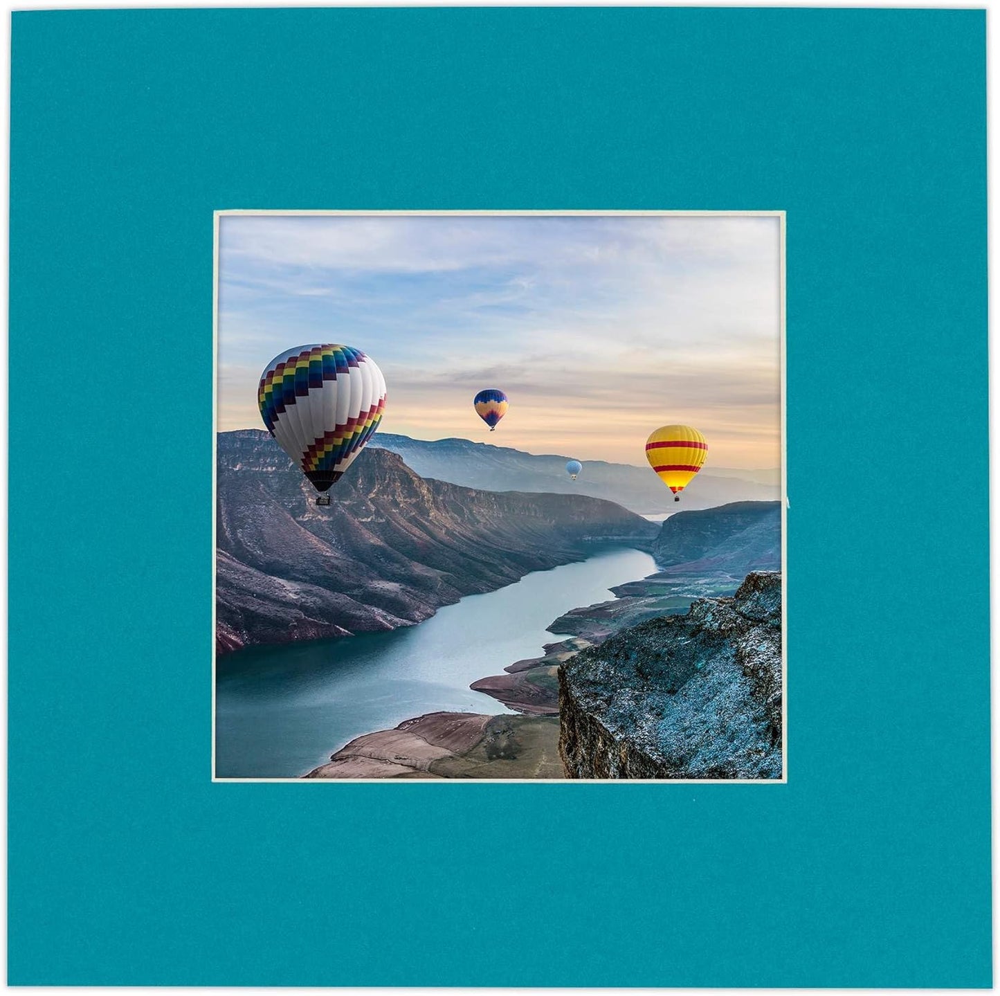 6x8 Mat for 8x10 Frame - Precut Mat Board Acid-Free Show Kit with Backing Board, and Clear Bags Teal Blue 6x8 Photo Matte Made to Fit a 8x10 Picture Frame Matboard for Framing, Pack of 25 Mats