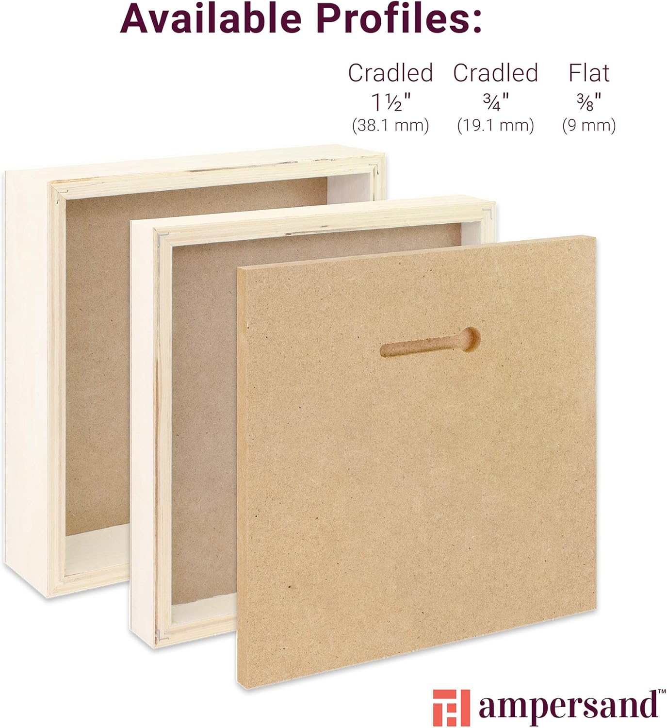 Ampersand Art Supply Wood Gesso Art Painting Panel: Canvas Texture, 3/8 Inch Depth, 9" x 12"
