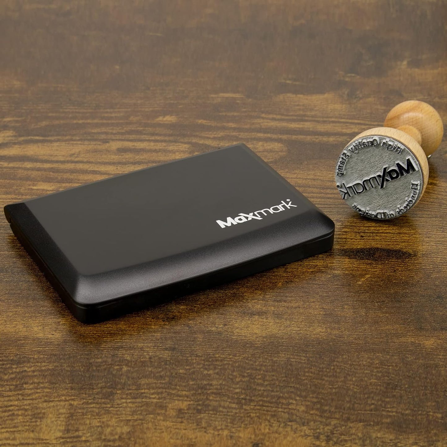 MaxMark Large Premium Gray Ink Stamp Pad - 3.5" x 6.25" - Quality Felt Pad