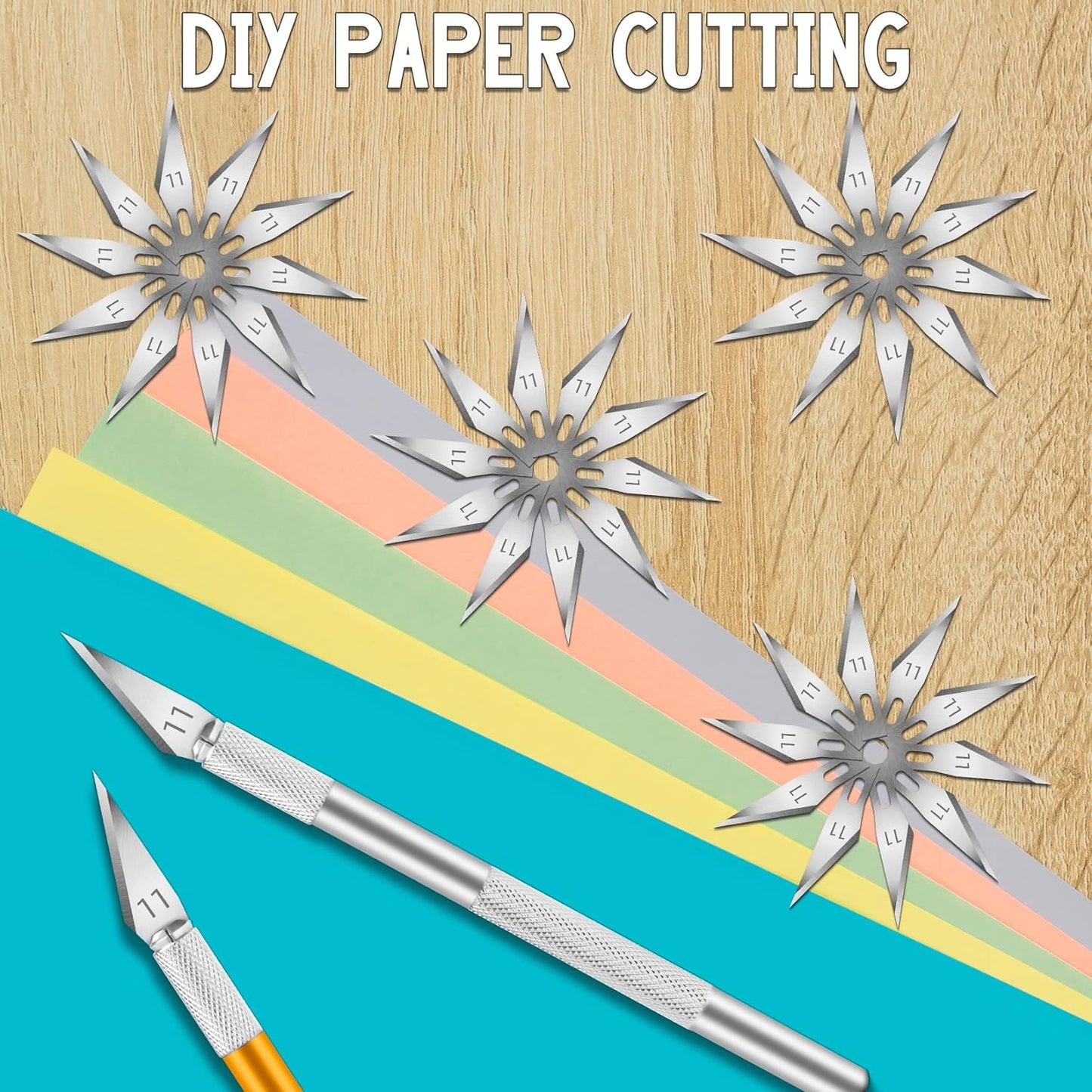 Jetmore 100 Pack Exacto Knife Blades, Hobby & Craft Knife Replacement Blades with Storage Box for Scrapbooking, Caving & Stencil
