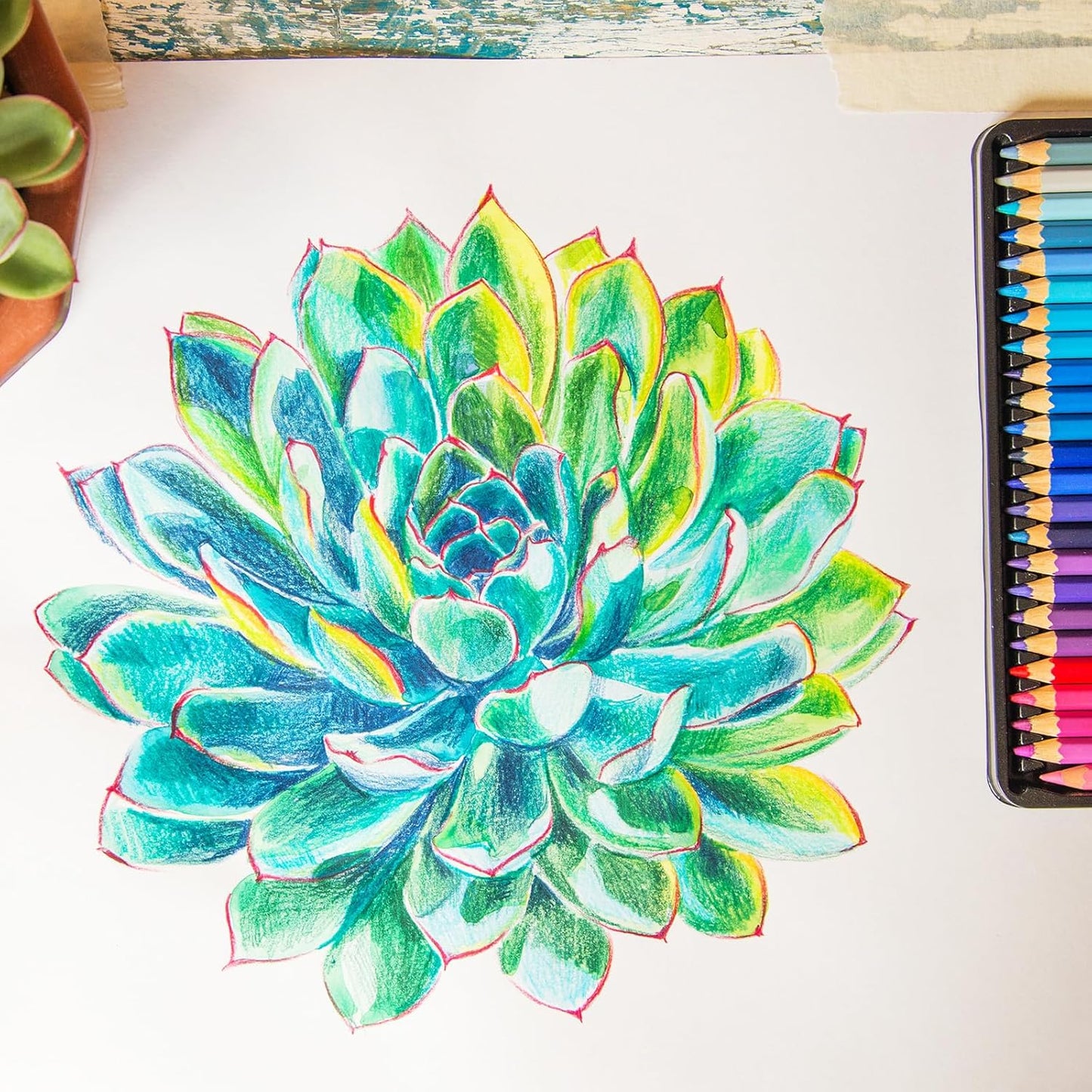 PATIKIL Watercolor Pencil, 6Pcs Water Soluble Pencils for Blending, Coloring, Sketch Drawing, Painting, Dark Green