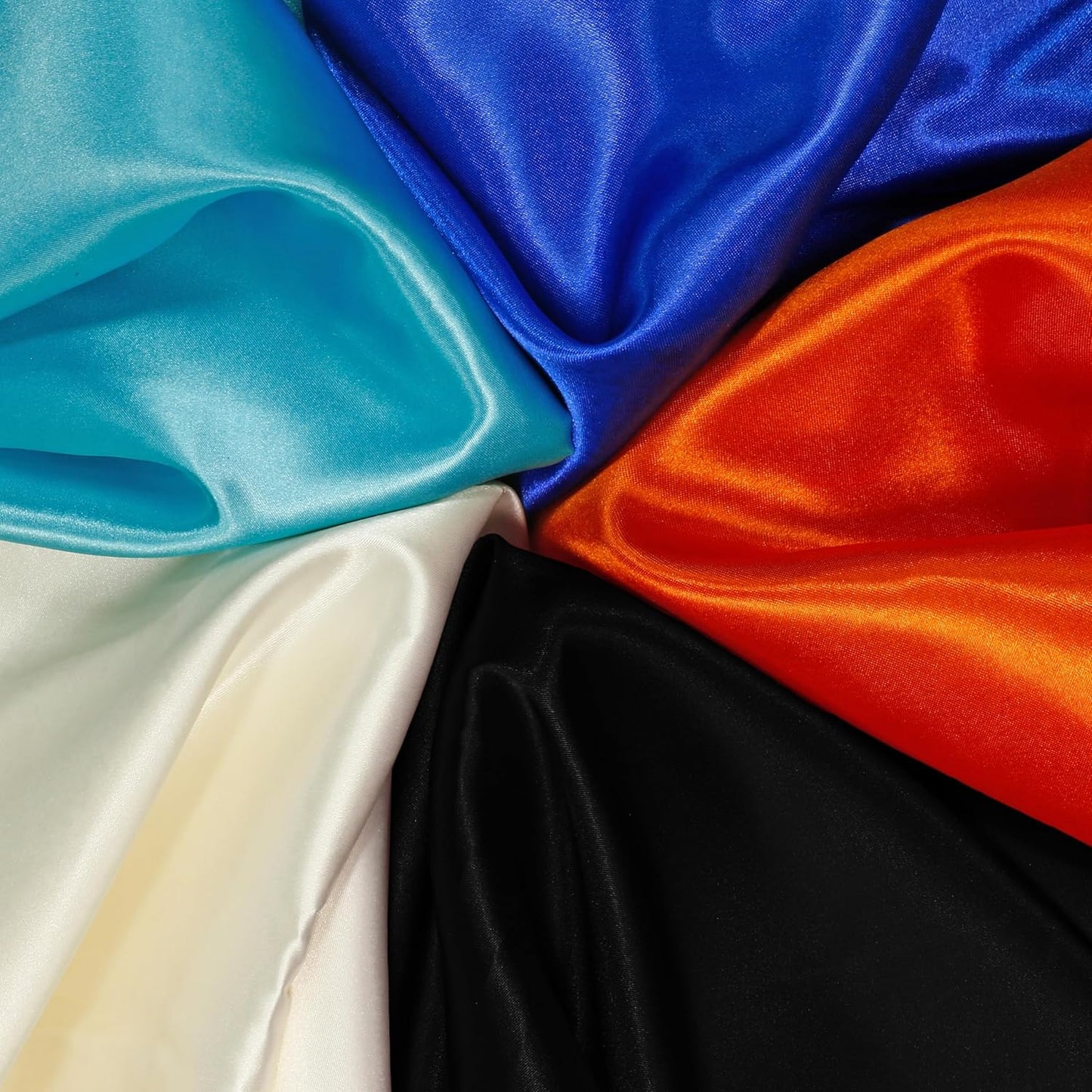 RUDONG M Black Satin Fabric by The Yard, 1 Yard x 60 Inch Wide Silky Charmeuse Satin Fabric, Soft Satin Fabric for Wedding Decorations, Bridal Dress, Sewing, Accessories, DIY Crafts