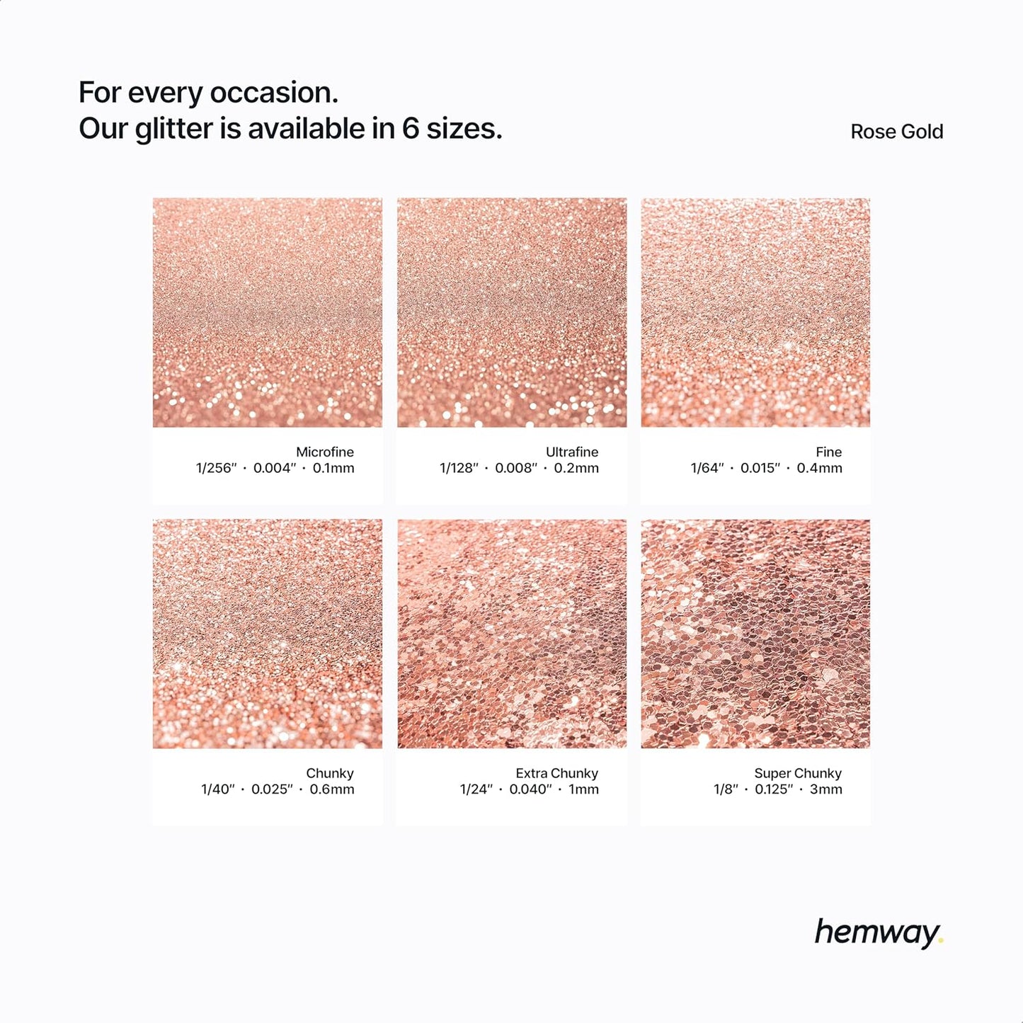 Hemway Glitter for Resin 100g Rose Gold Metallic Crystals for Epoxy Craft Super Chunky Flakes Tumblers Wax Melt