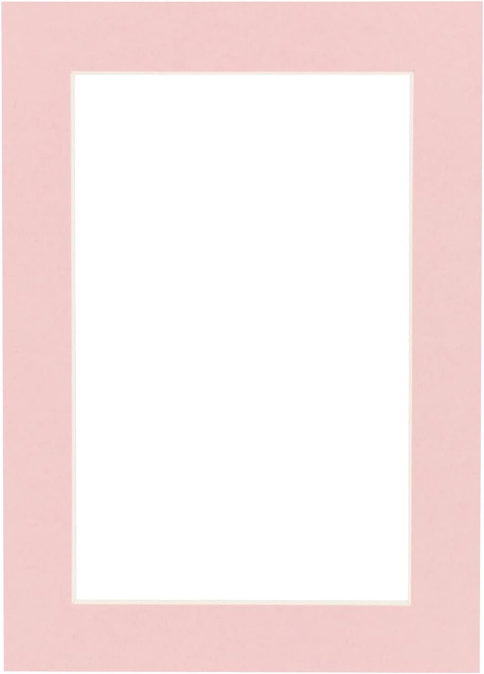 Poster Palooza 8x10 Mat Bevel Cut for 6x8 Photos - Acid Free Pink Precut Matboard - for Pictures, Photos, Framing - 4-ply Thickness