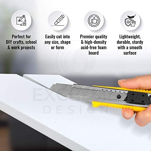 15 Pack Foam Board | White Foam Board 3/16 Inch Thick White Core Mat | Backing Board for Presentations, Signboards, Arts, Display and Crafts with Double-Sided Sheet - 11x14 Inches