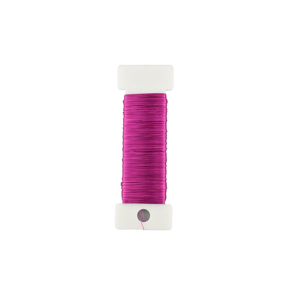 HAHIYO 26Gauge Rose Red Metal Floral Wire - 1 Roll, 38 Yards (115 Feet) - Flexible Paddle Wire for Craft, Christmas Wreath, Flower Arrangement, Bouquet Wrapping, Wedding, DIY