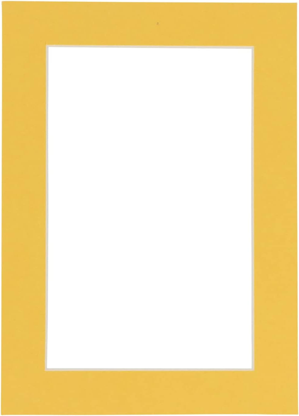 Pack of Ten 8.5x11 Mats Bevel Cut for 7x9 Photos - Acid Free Chamois Yellow Precut Matboards for Pictures, Photos, Framing - 4-ply Thickness