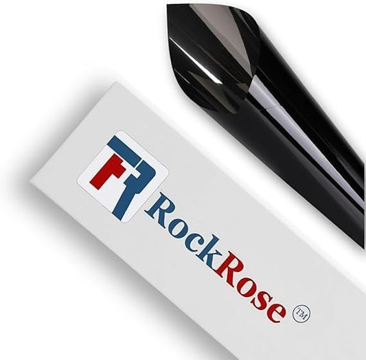 Rockrose Professional Window Tint for Home – One Way Privacy Window Film for Home Offices Heat Blocker Reflective Adhesive Mirror Tint with 99% UV Block – Black-Silver 48in x 100FT