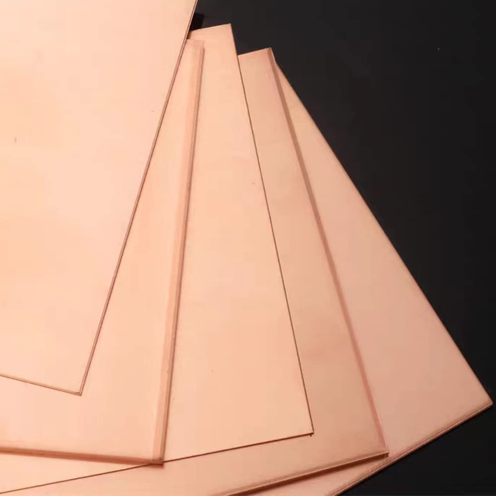 4 Pcs 99.9% Pure Copper Sheet, 4" x 4", 18 Gauge(1mm) Thickness, Double Sided Film Attached Copper Sheets Metal Plates for Crafting, Modelers, Jewelry, Repairs, Electrical