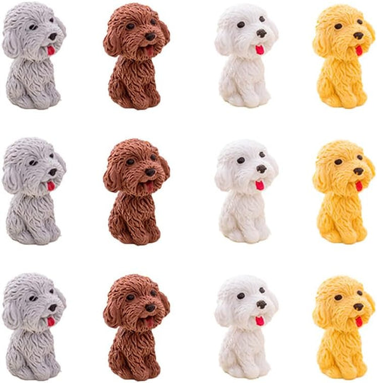 36 Pcs Pencil Eraser Set, 3D Cute Erasers for Kids, Children's Gifts, Party Favor, Classroom School Rewards (Dog)