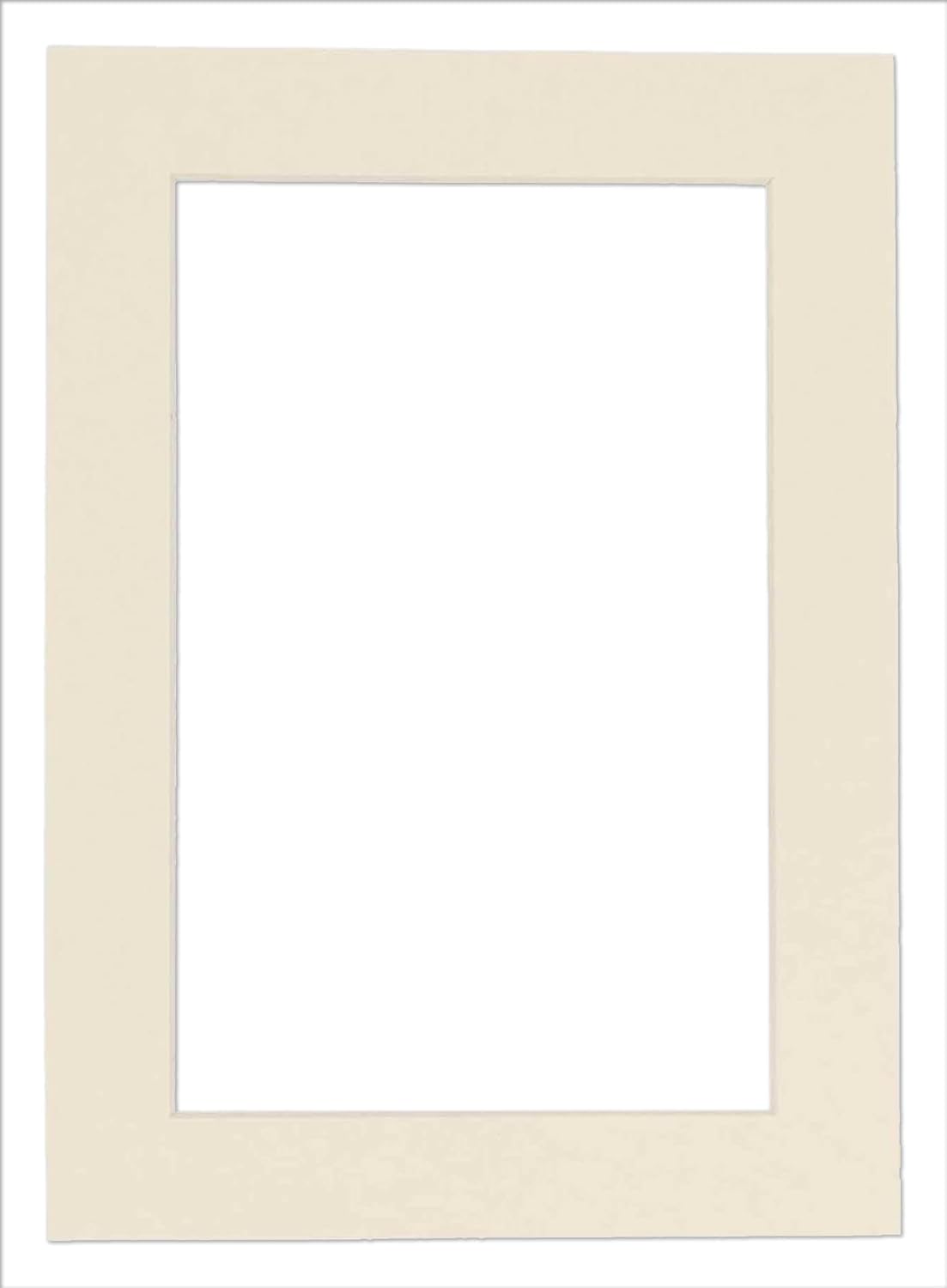 Pack of Ten Acid Free 8.5x11 Mats Bevel Cut for 7x9 Photos - Textured Cream Precut Matboards With Backing Boards and Self Seal Photo Mat Bags For Pictures, Photos, Framing - 4-ply Thickness