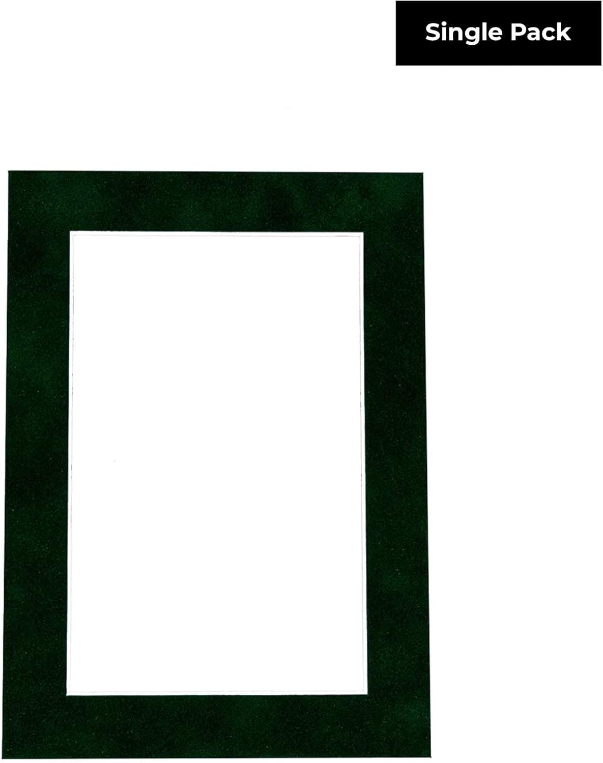 8.5x11 Mat Bevel Cut for 7x9 Photos - Acid Free Green Suede Precut Matboard With Backing Board and Crystal Clear, Self Seal Photo Mat Bag - For Pictures, Photos, Framing - 4-ply Thickness