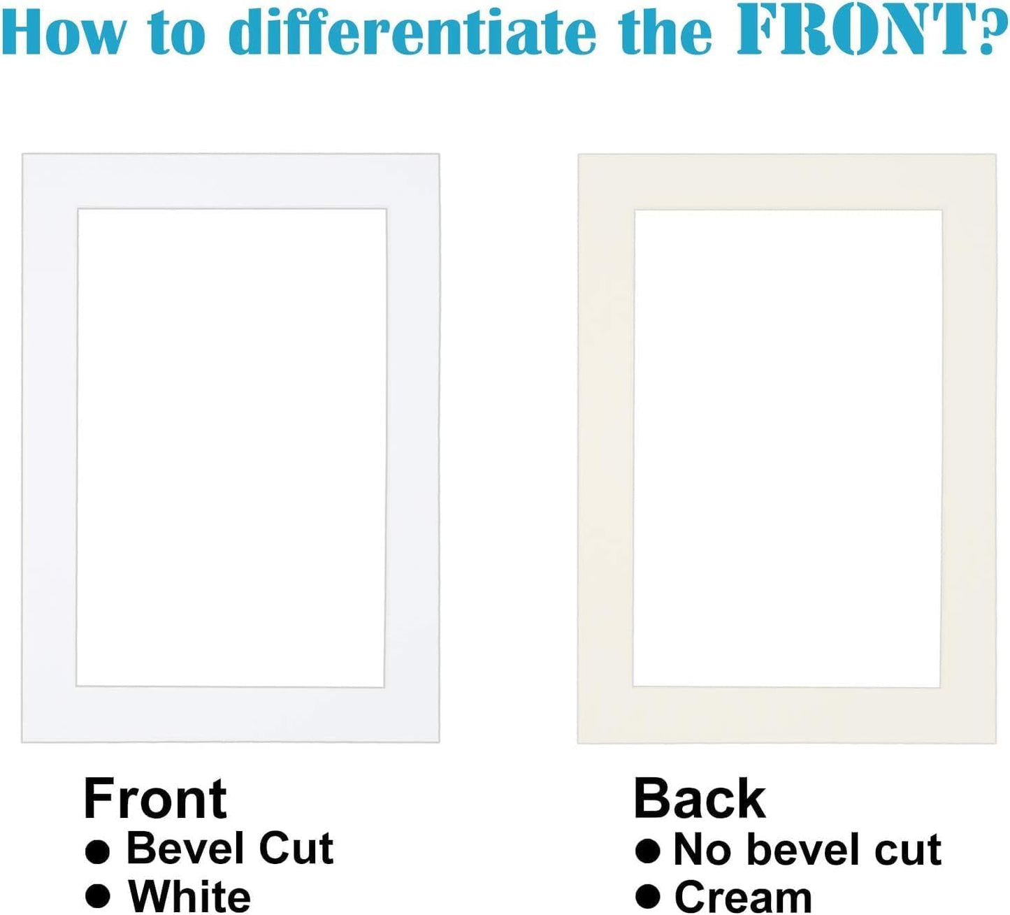 Egofine 5x7 White Picture Mats Pack of 6, Frame Mattes for 4x6 Pictures, Acid Free, 1.2mm Thickness, with Core Bevel Cut