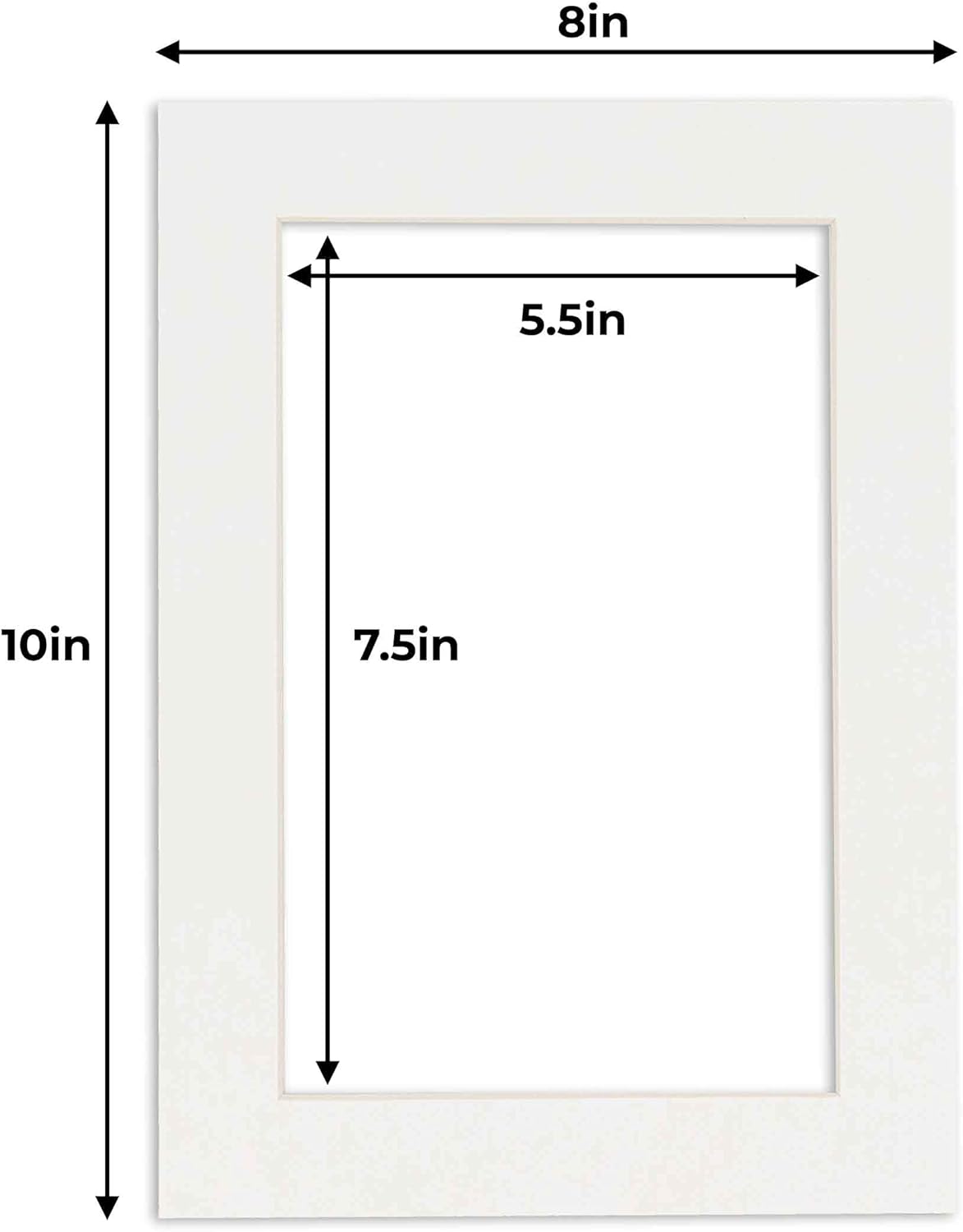 6x8 Mat for 8x10 Frame - Precut Mat Board Acid-Free Show Kit with Backing Board, and Clear Bags Textured White 6x8 Photo Matte Made to Fit a 8x10 Picture Frame Matboard for Framing, Pack of 10 Mats