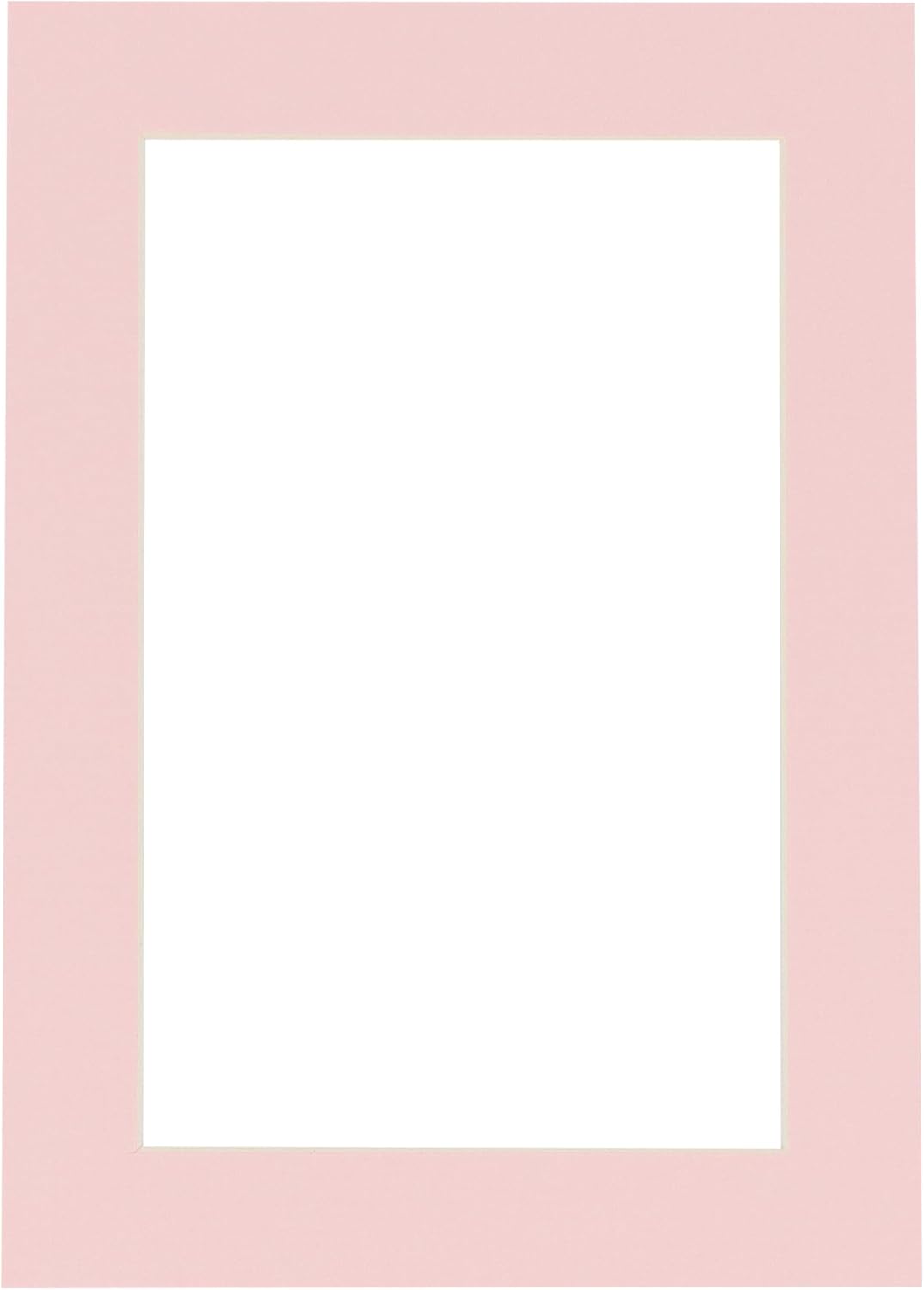 Pack of 25 Acid Free 8x10 Mats Bevel Cut for 5x8 Photos - Soft Pink Precut Matboards With Backing Boards and Clear Photo Mat Bags For Pictures, Photos, Framing - 4-ply Thickness