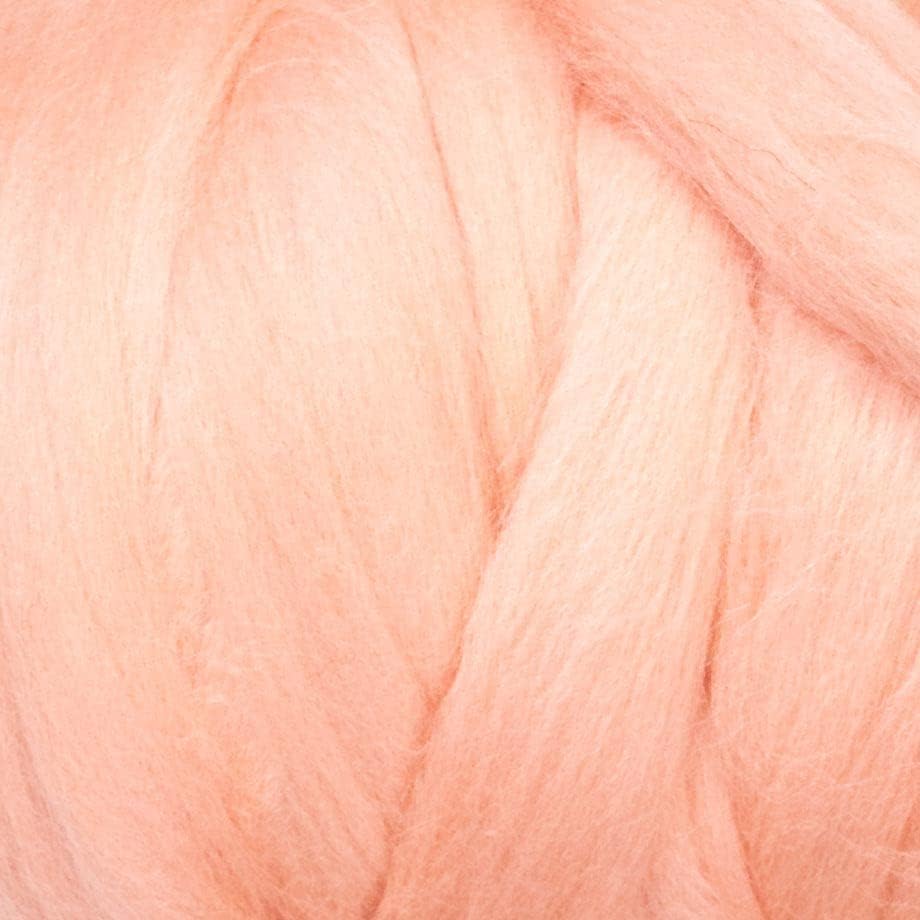 Kondoos Colored Natural wool roving, 1 lb. Best wool for needle felting, wet felting, handcrafts and spinning. (Salmon pink, 1 lb)