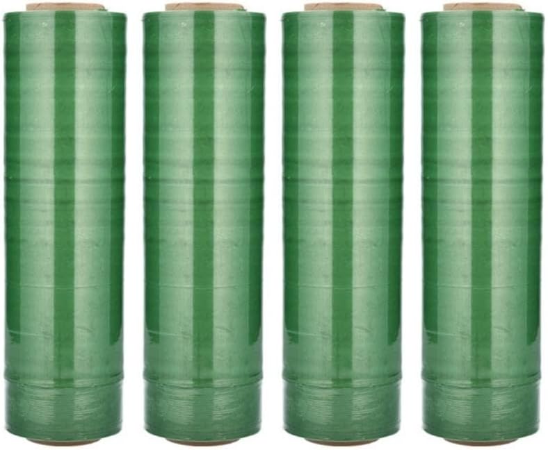 PSBM Green Stretch Wrap, 15 Inch x 1476 Feet, 72 Pack, Tinted Pre-Stretched Shrink Wrap Film for Moving, Packaging, Pallet Wrapping