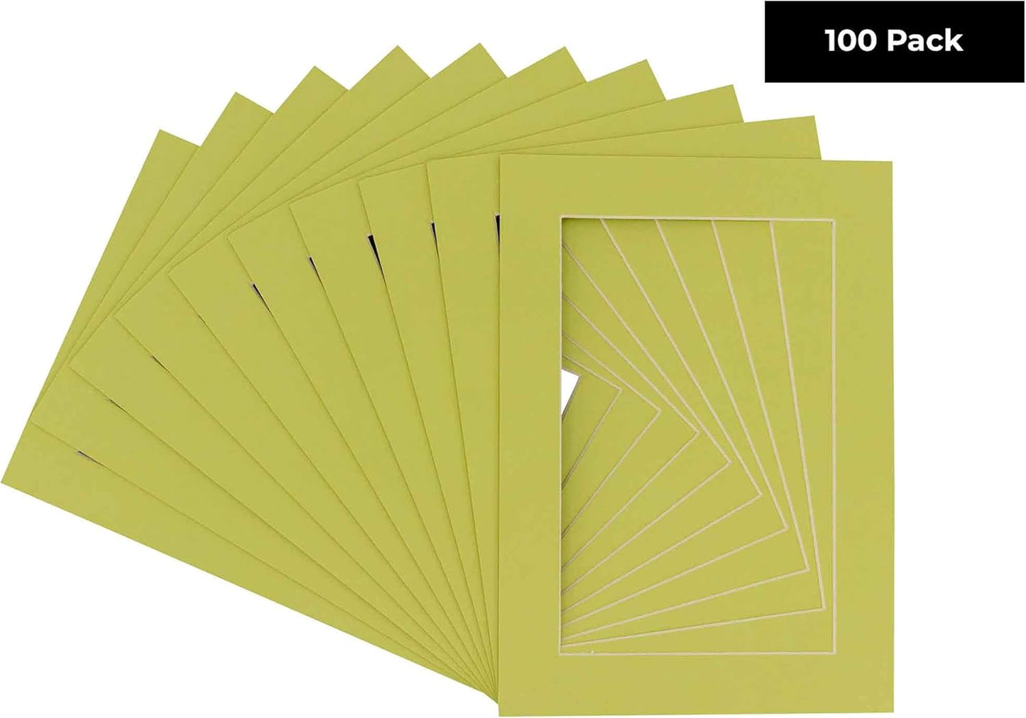 5x7 Mat for 8.5x11 Frame - Precut Mat Board Acid-Free Show Kit with Backing Board, and Clear Bags Pistachio Green 5x7 Photo Matte For a 8.5x11 Picture Frame Matboard for Framing, Pack of 100 Mats