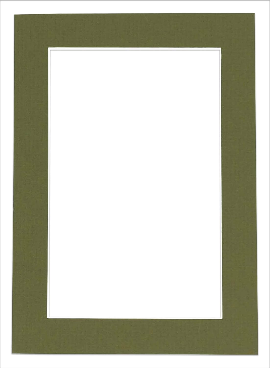 Pack of 25 Acid Free 8x10 Mats Bevel Cut for 5.5x8.5 Photos - Dill Green Precut Matboards With Backing Boards and Clear Photo Mat Bags For Pictures, Photos, Framing - 4-ply Thickness