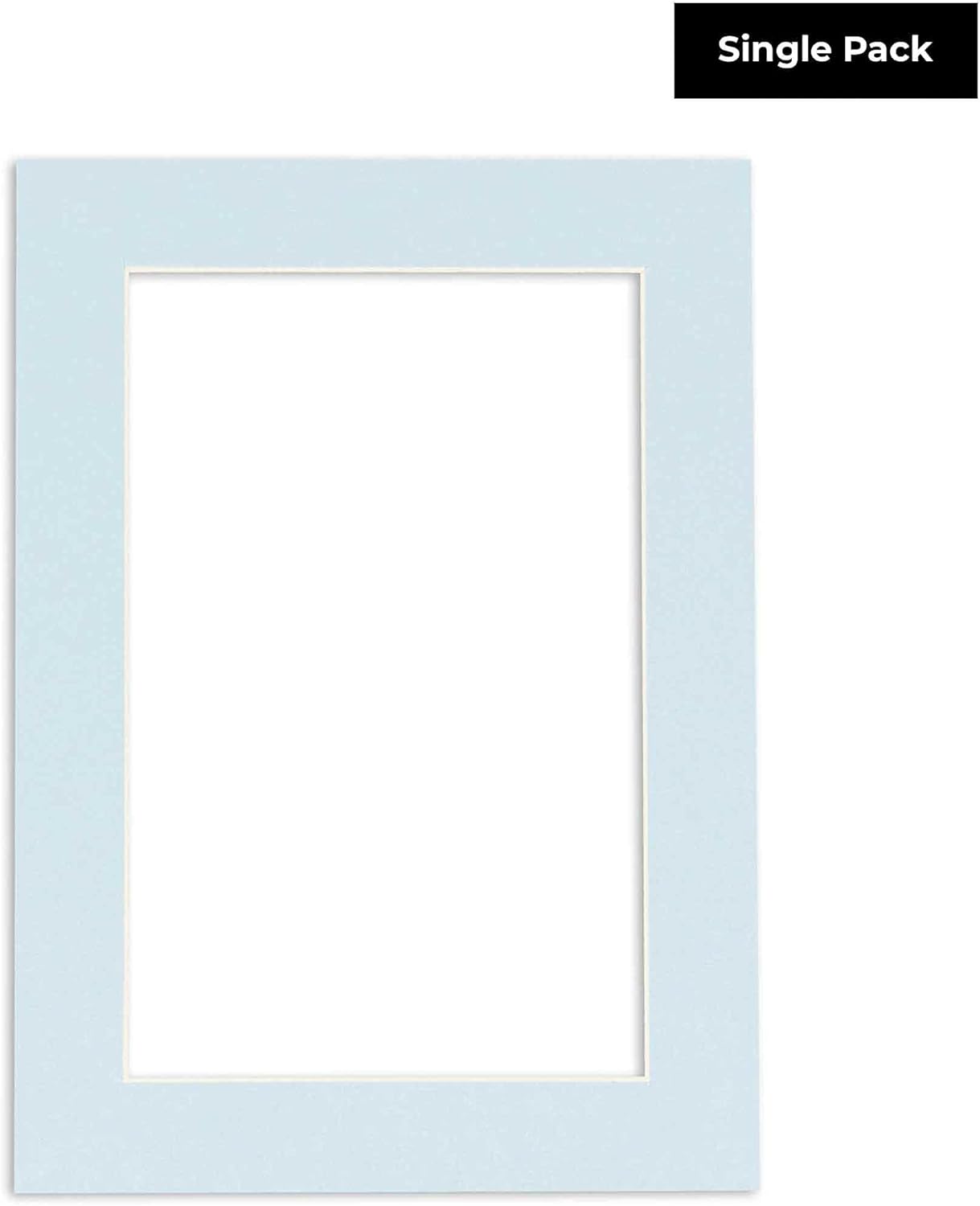 8x10 Mat Bevel Cut for 5x8 Photos - Acid Free Baby Blue Precut Matboard With Backing Board and Crystal Clear, Self Seal Photo Mat Bag - For Pictures, Photos, Framing - 4-ply Thickness