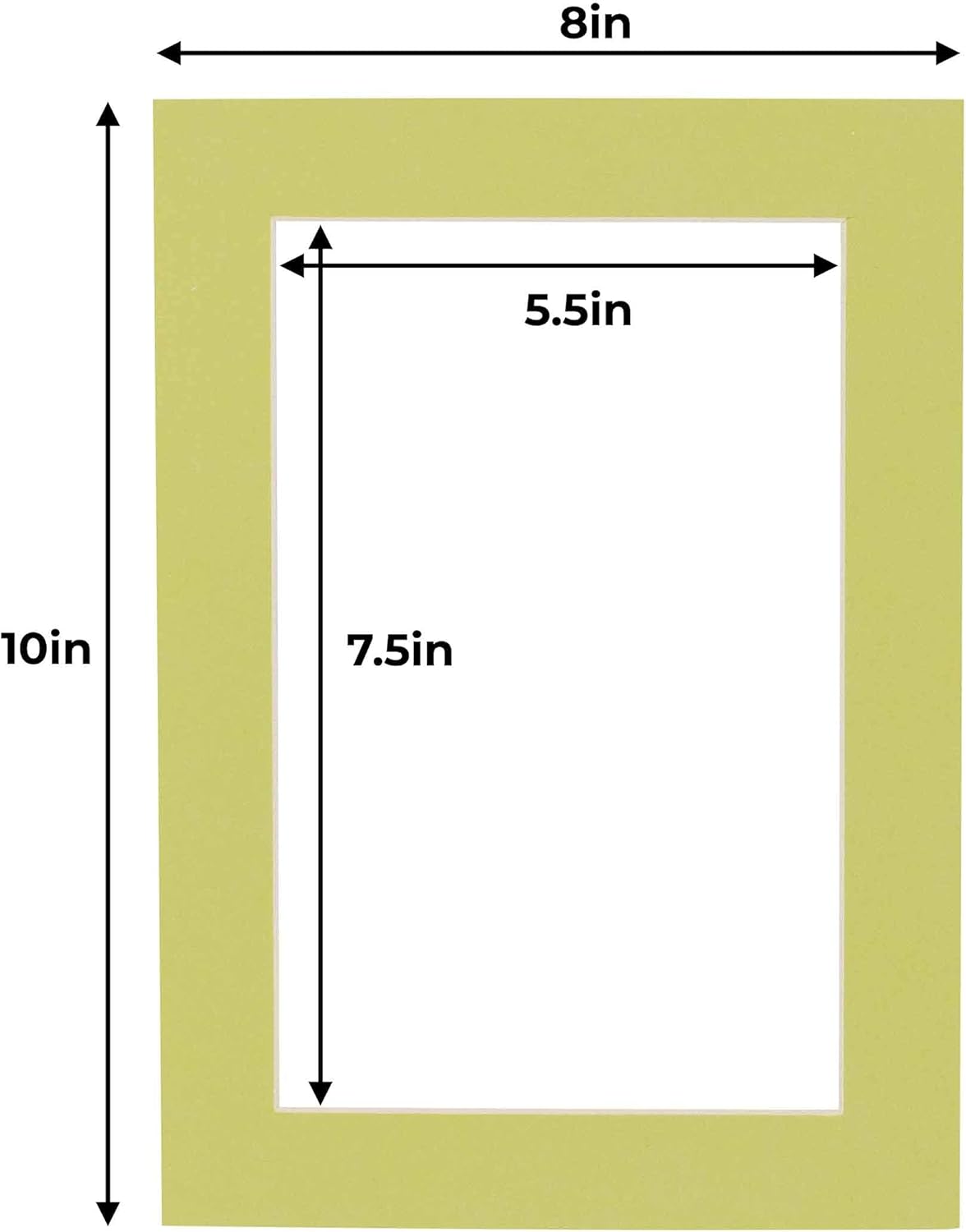 8x10 Mat for 6x8 Photo - Precut Pistachio Green Picture Matboard for Frames Measuring 8 x 10 Inches - Bevel Cut Matte to Display Art 6 x 8 Inches - Acid Free ONE MAT with Backing Board & Clear Bag