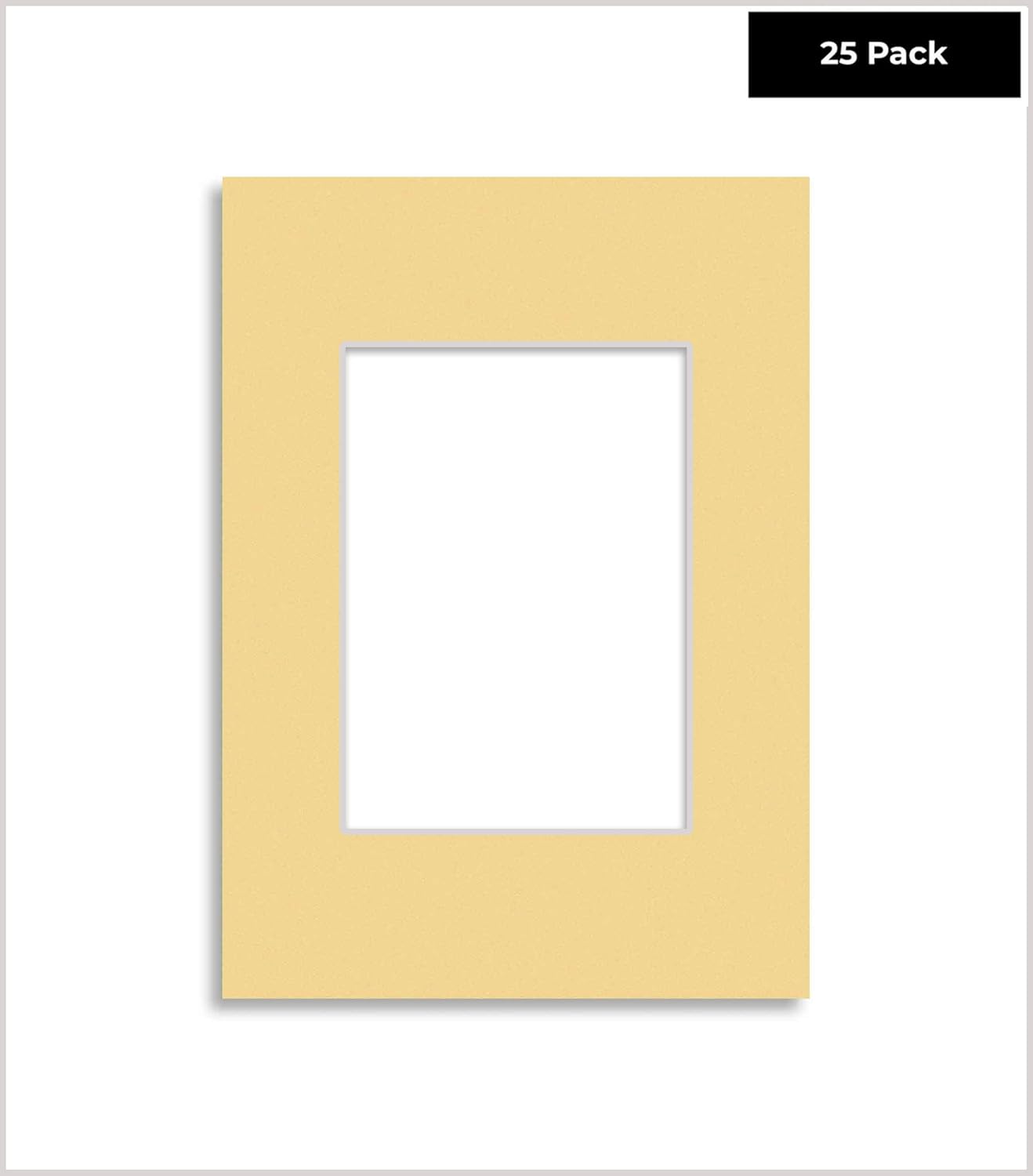 Pack of 25 Acid Free 8x10 Mats Bevel Cut for 5x8 Photos - Marzipan Beige Precut Matboards For Pictures, Photos, Framing - 4-ply Thickness