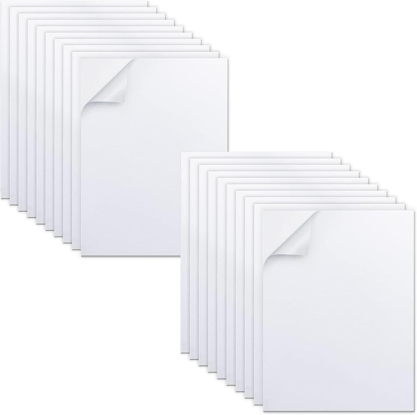 MEARCOOH 20-Pack Self Adhesive Foam Sheets, White 2mm Sticky Eva Foam Paper 6x9 Inch for 3D Crafts Cardmaking Classroom Scrapbooking