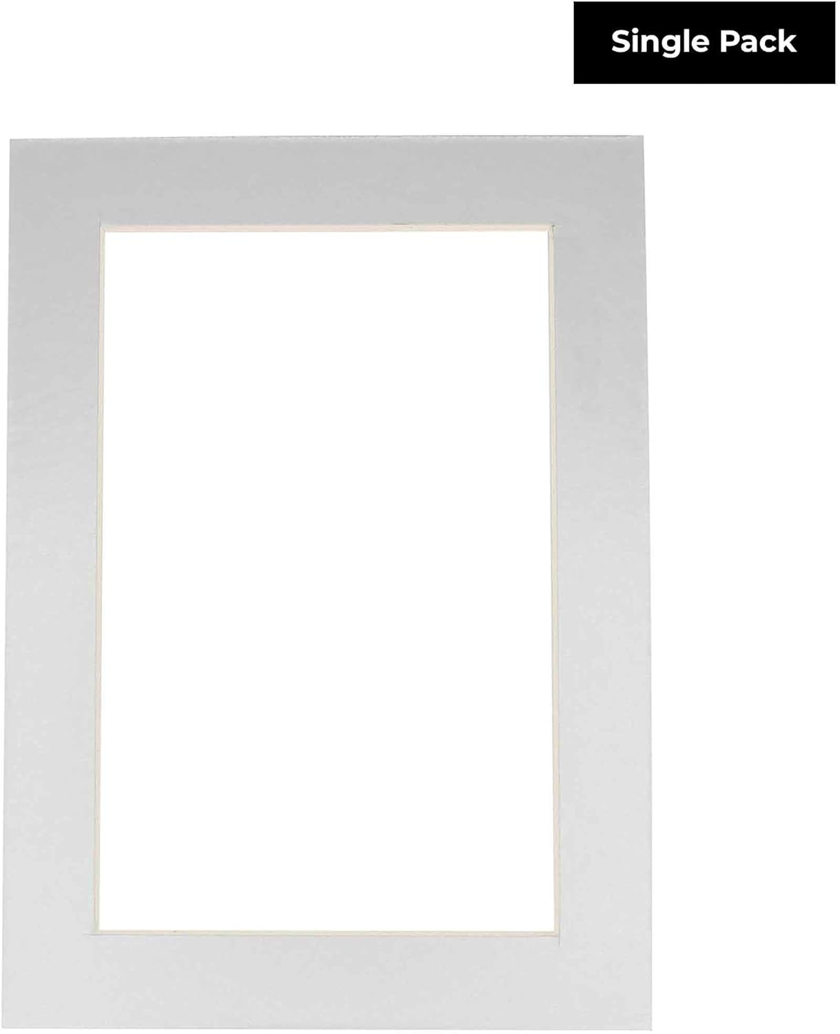 6x8 Mat for 8x10 Frame - Precut Mat Board Acid-Free Metallic Silver 6x8 Photo Matte Made to Fit a 8x10 Picture Frame, Premium Matboard for Family Photos, Show Kits, Art, Picture Framing, Pack of 1 Mat