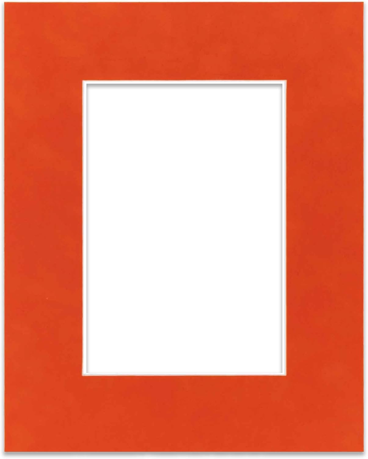 Pack of TEN 8x10 Mats Bevel Cut for 5x8 Photos - Acid Free Orange Suede Precut Matboards For Pictures, Photos, Framing - 4-ply Thickness