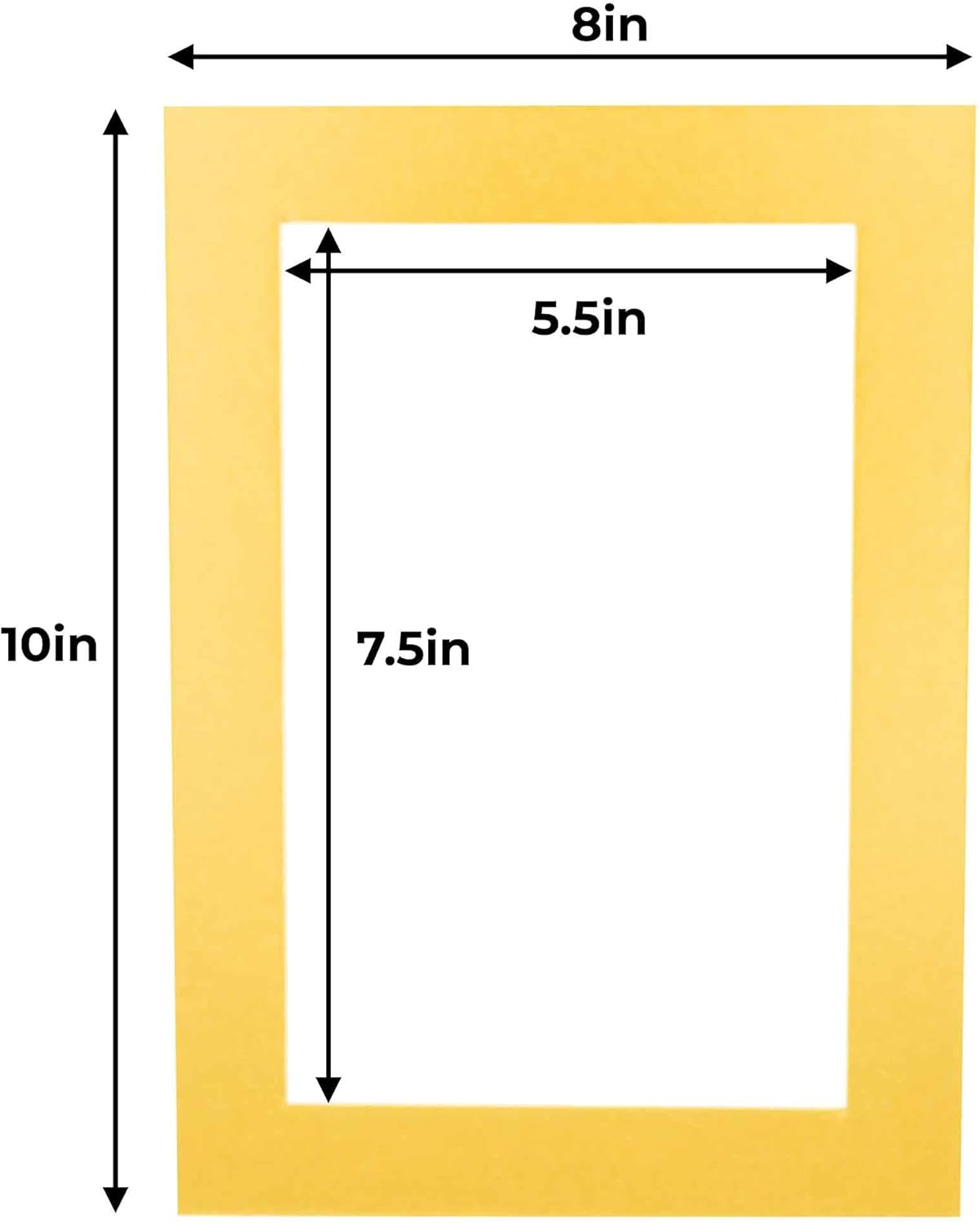 6x8 Mat for 8x10 Frame - Precut Mat Board Acid-Free Show Kit with Backing Board, and Clear Bags Metallic Gold 6x8 Photo Matte Made to Fit a 8x10 Picture Frame Matboard for Framing, Pack of 25 Mats