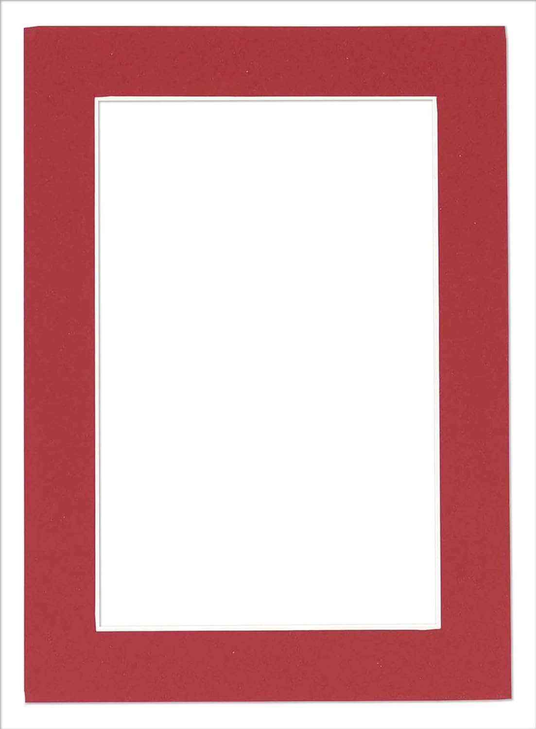8x10 Mat for 6x8 Photo - Precut Deep Red Picture Matboard for Frames Measuring 8 x 10 Inches - Bevel Cut Matte to Display Art Measuring 6 x 8 Inches - Acid Free ONE MAT with Backing Board & Clear Bag