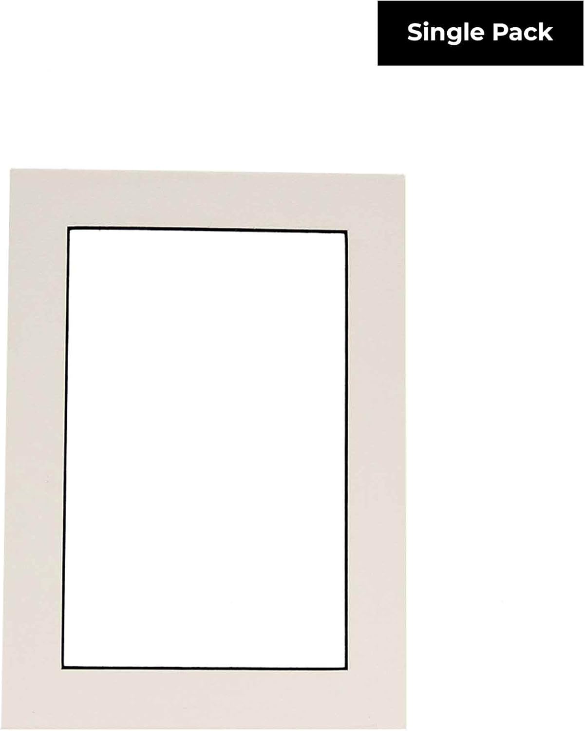 8x10 Mat Bevel Cut for 6x8 Photos - Acid Free White with Black Core Precut Matboard with Backing Board and Crystal Clear, Self Seal Photo Mat Bag - for Pictures, Photos, Framing - 4-ply Thickness