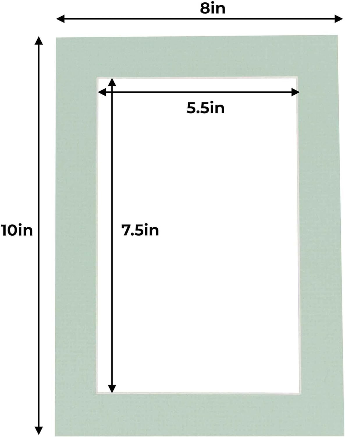6x8 Mat for 8x10 Frame - Precut Mat Board Acid-Free Show Kit with Backing Board, and Clear Bags Honeydew Green 6x8 Photo Matte Made to Fit a 8x10 Picture Frame Matboard for Framing, Pack of 100 Mats