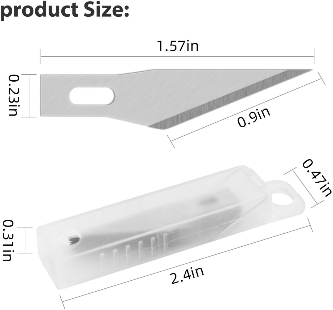 DIYSELF 1 Pcs Craft Knife Hobby Knife with 11 Pcs Stainless Steel Blades Kit, 1pcs Steel 15MM Ruler for Art, Scrapbooking, Stencil(Red)