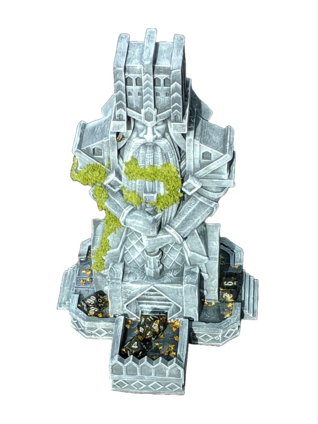 Dwarven 3D Printed Dice Tower - Baldur's Shrine by Unchained Games - Mythic Roll - Carve Your Fate in Stone with Ancestral Echoes and Valor! (31.) Glow in Dark-Blue)